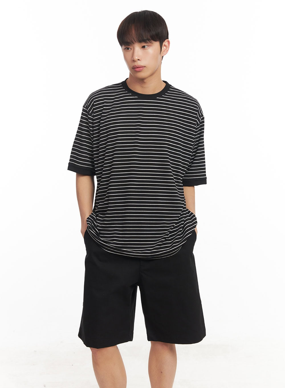 Men's Striped Round Neck T-Shirt IA518