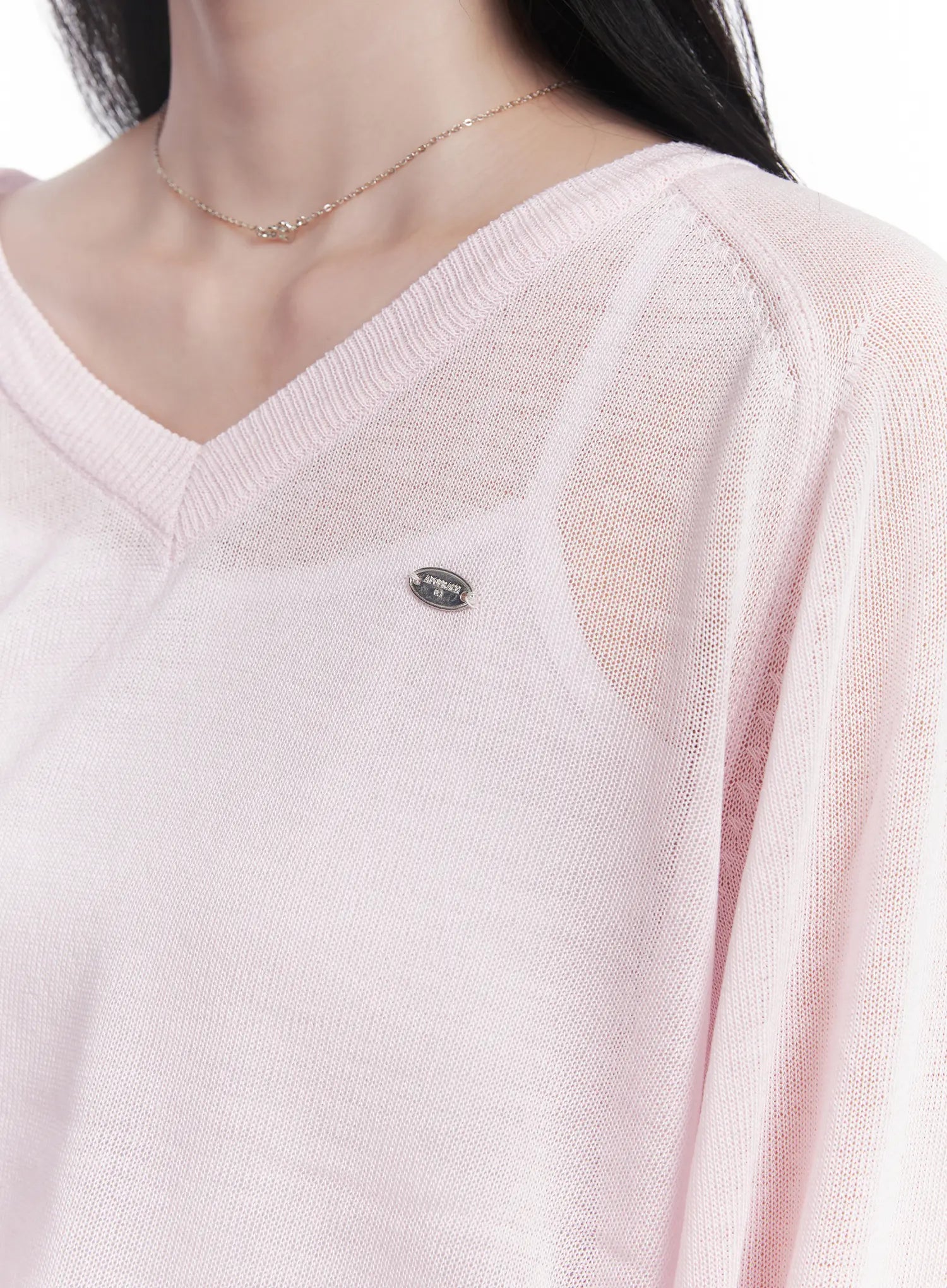 Sheer V-Neck Sweater CU523