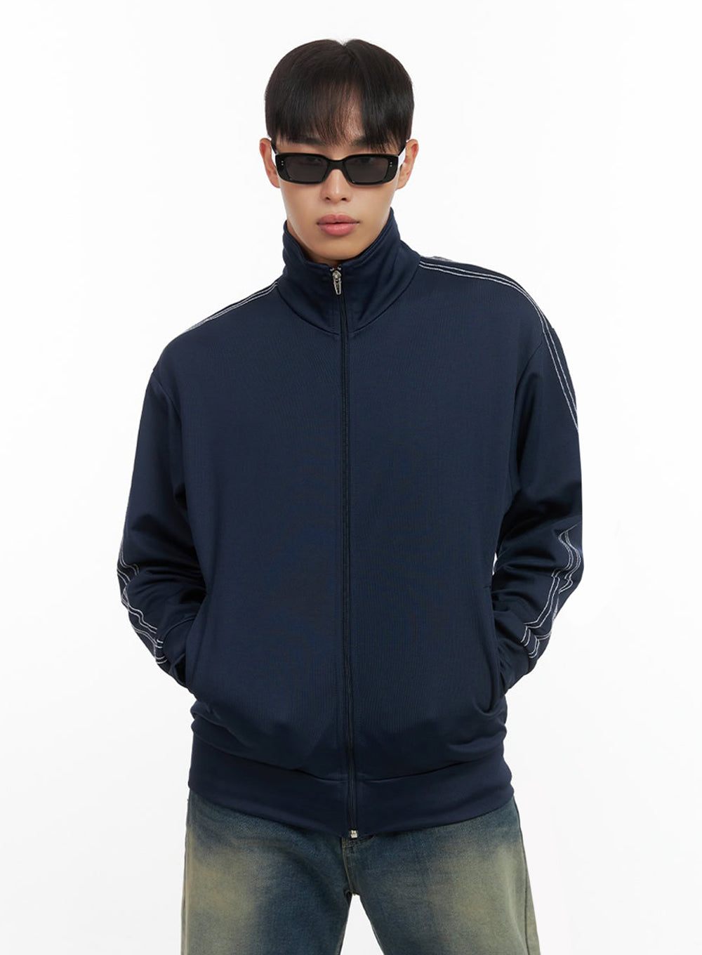 Men's Zip Up Turtleneck Track Jacket IO420