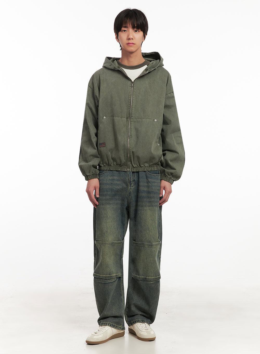 Men's Stitched Wide-Leg Jeans IA511