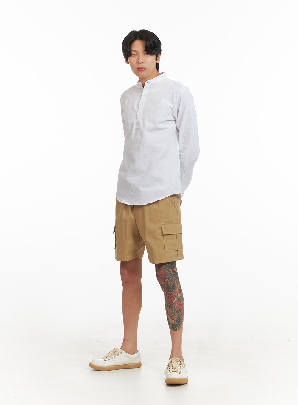 Men's Cargo Pocket Shorts (Beige) IY424