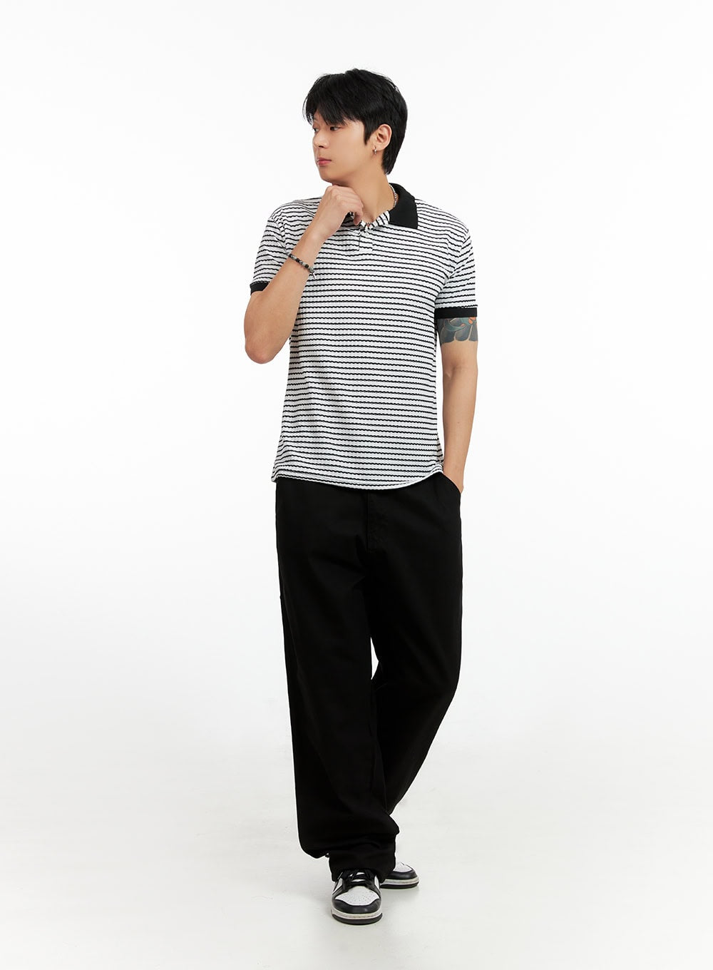Men's Wide Fit Cotton Pants (Black) IG402