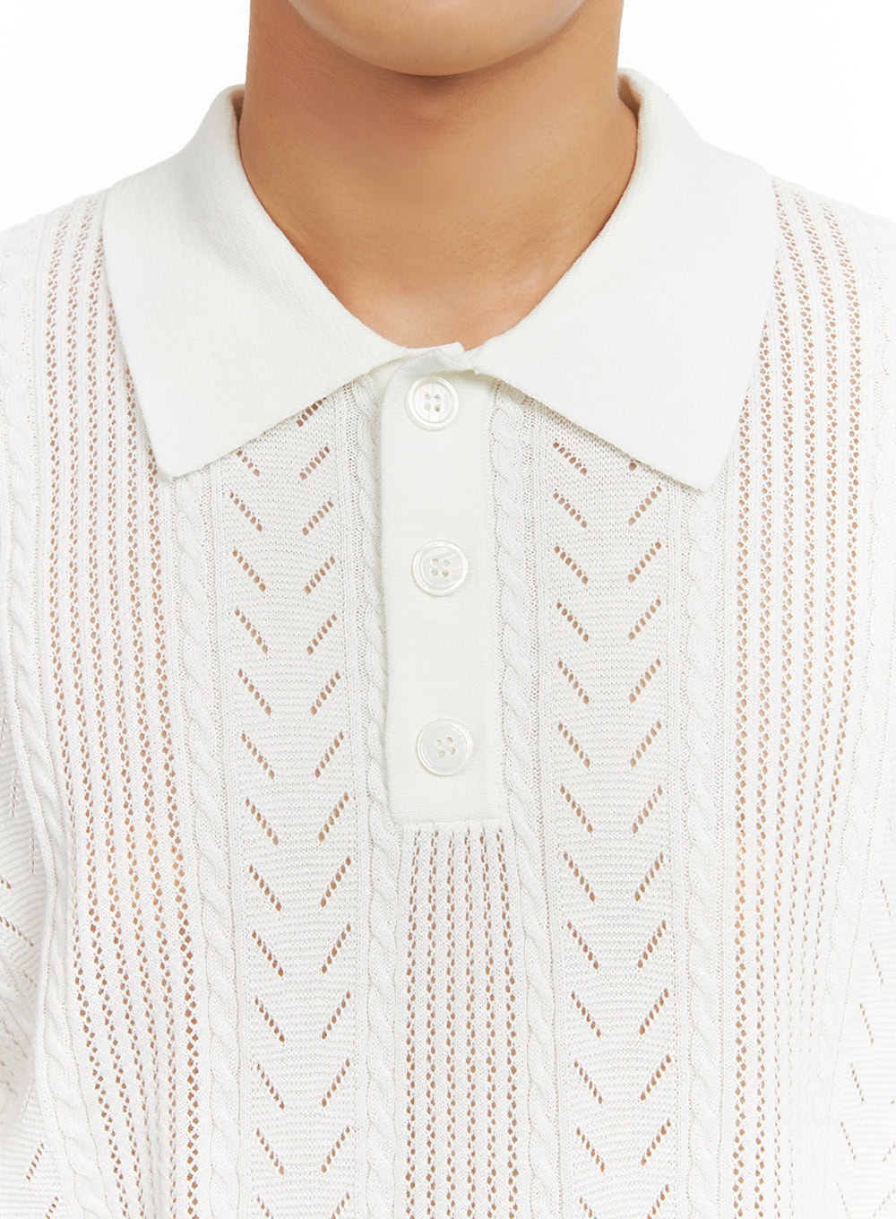 Men's Cotton Buttoned Collar T-Shirt IU412