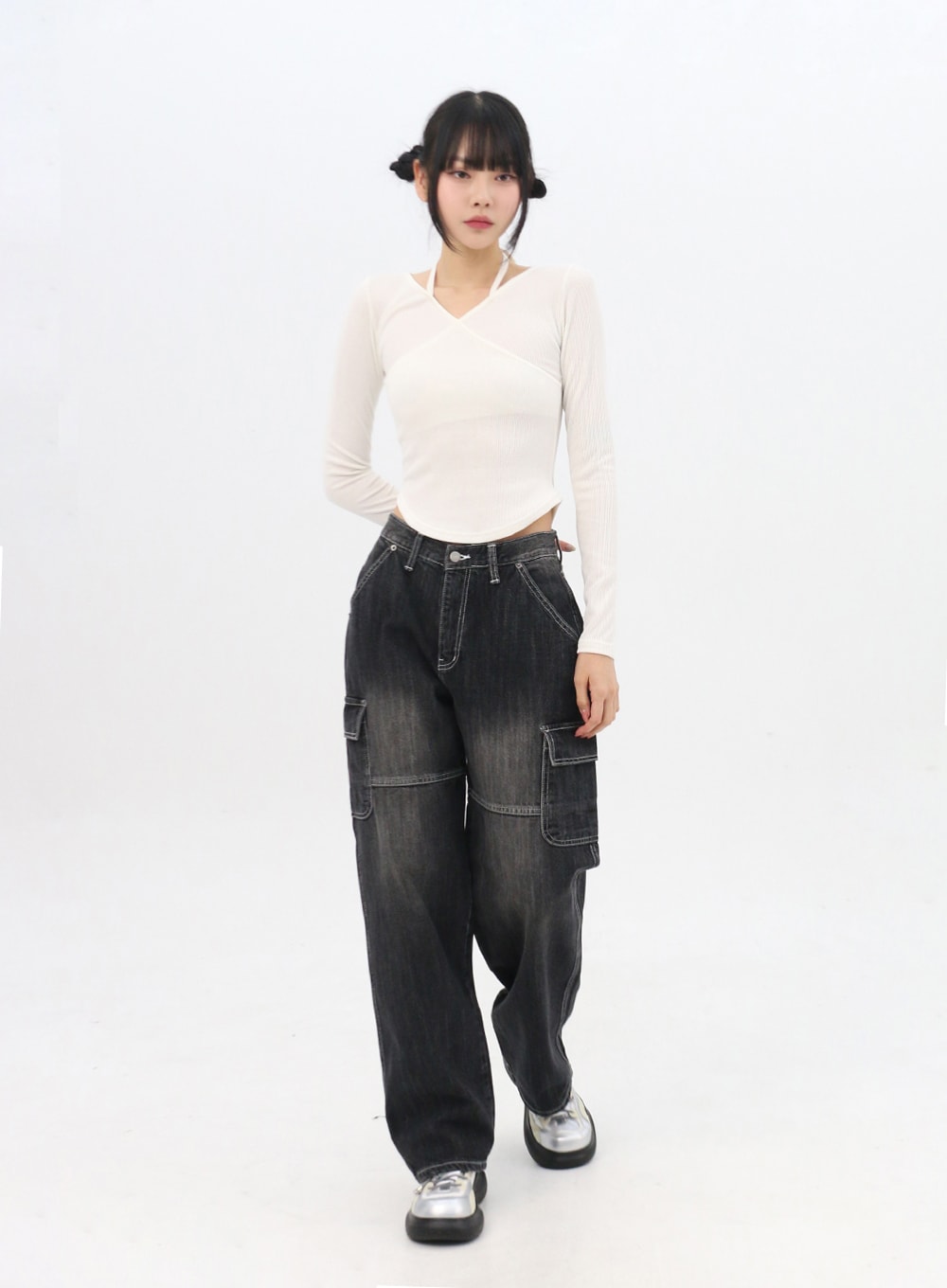 Wrap Halter Neck Slim Fit Tee IN310