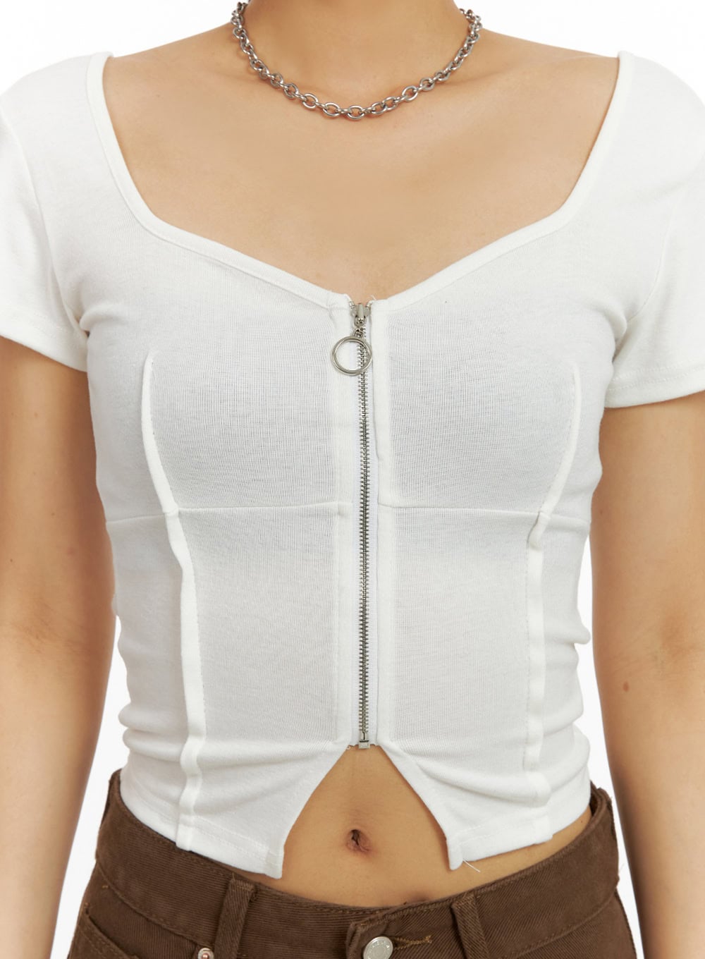 Zip-Up Crop Top IU412