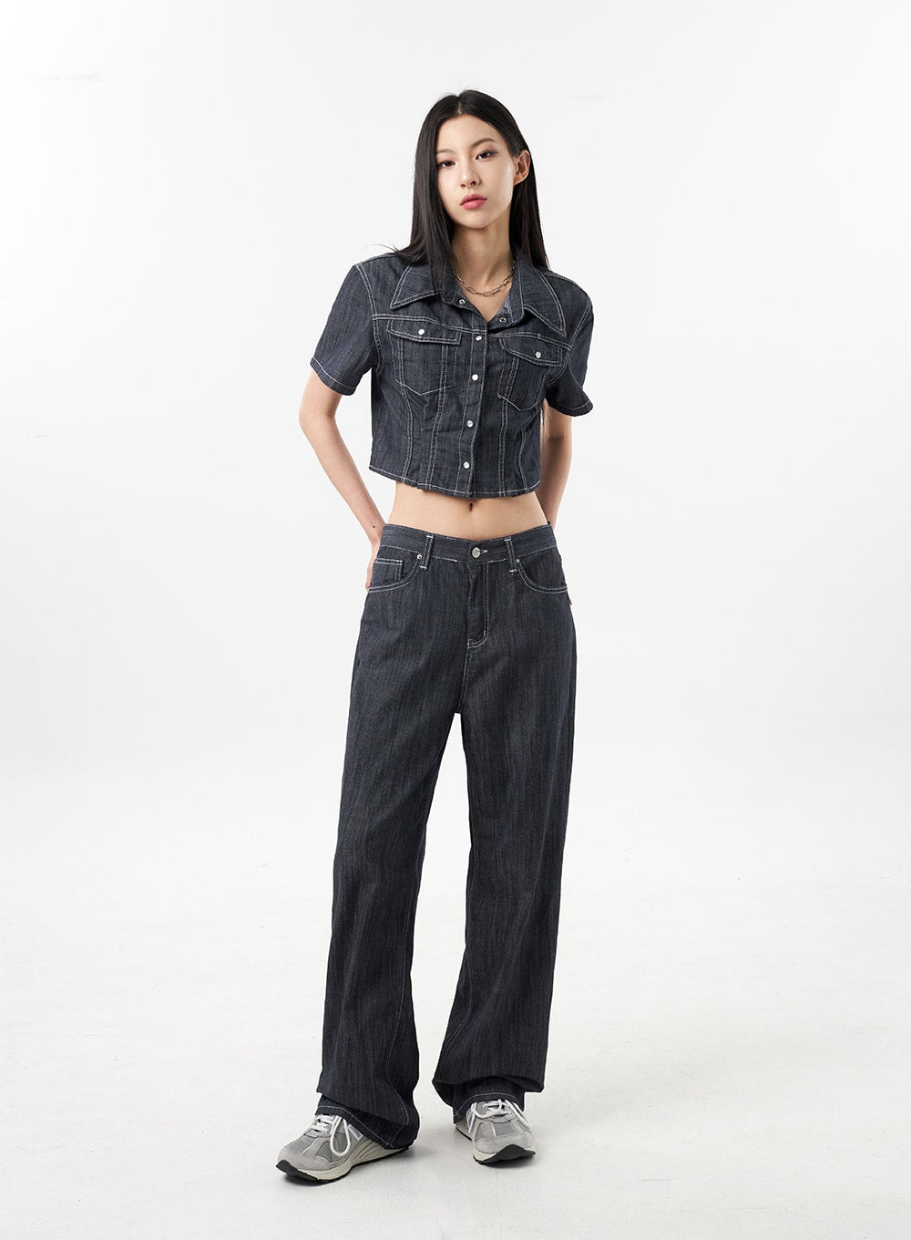 Cropped Denim Shirt CU312