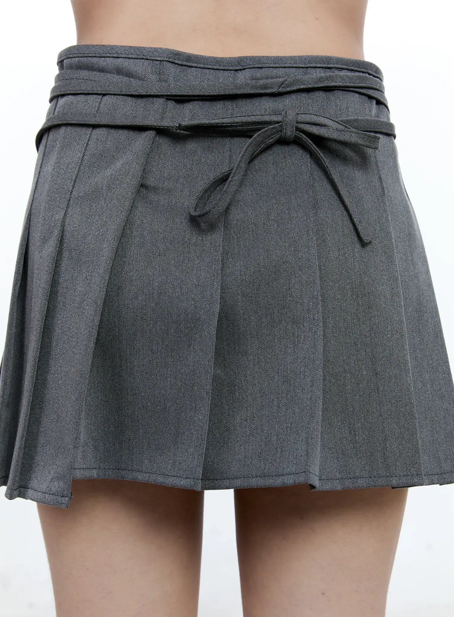 Pleated Wrap Mini Skirt CG511