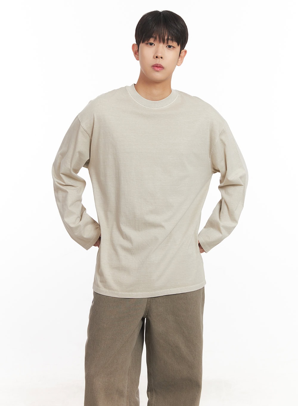 Men's Washed Long-Sleeve T-Shirt IM527
