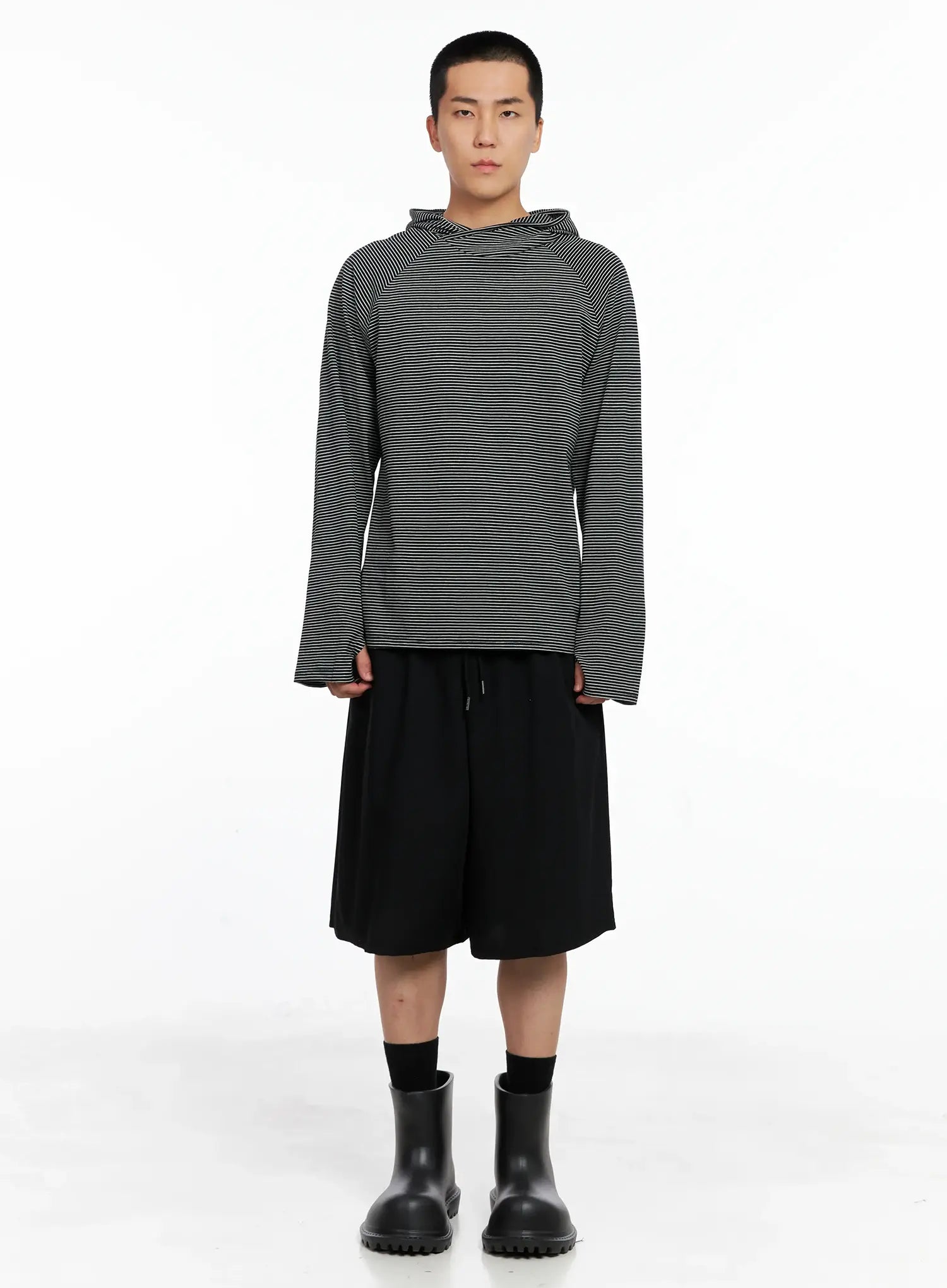 Men's Striped Long Sleeve Hoodie IS502