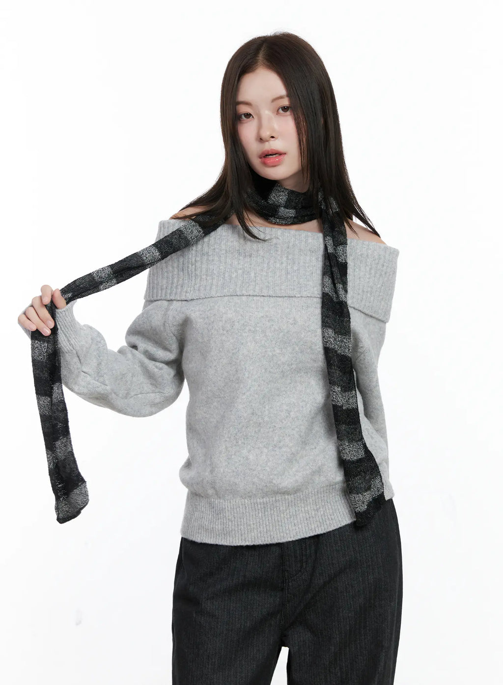 Cozy Striped Knit Scarf CO506