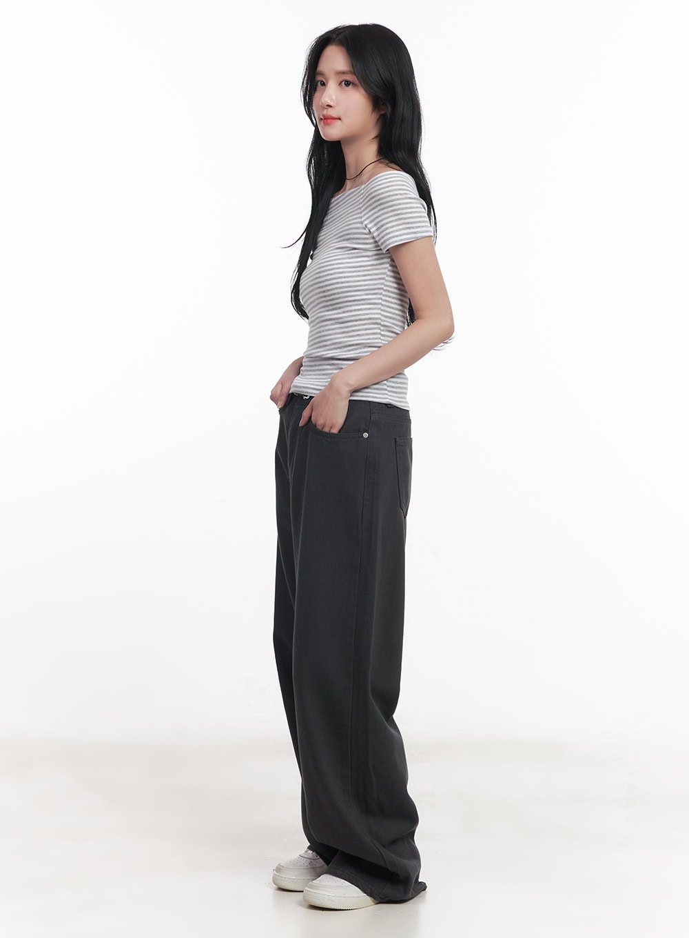 Stripe Off-Shoulder Top  CY526