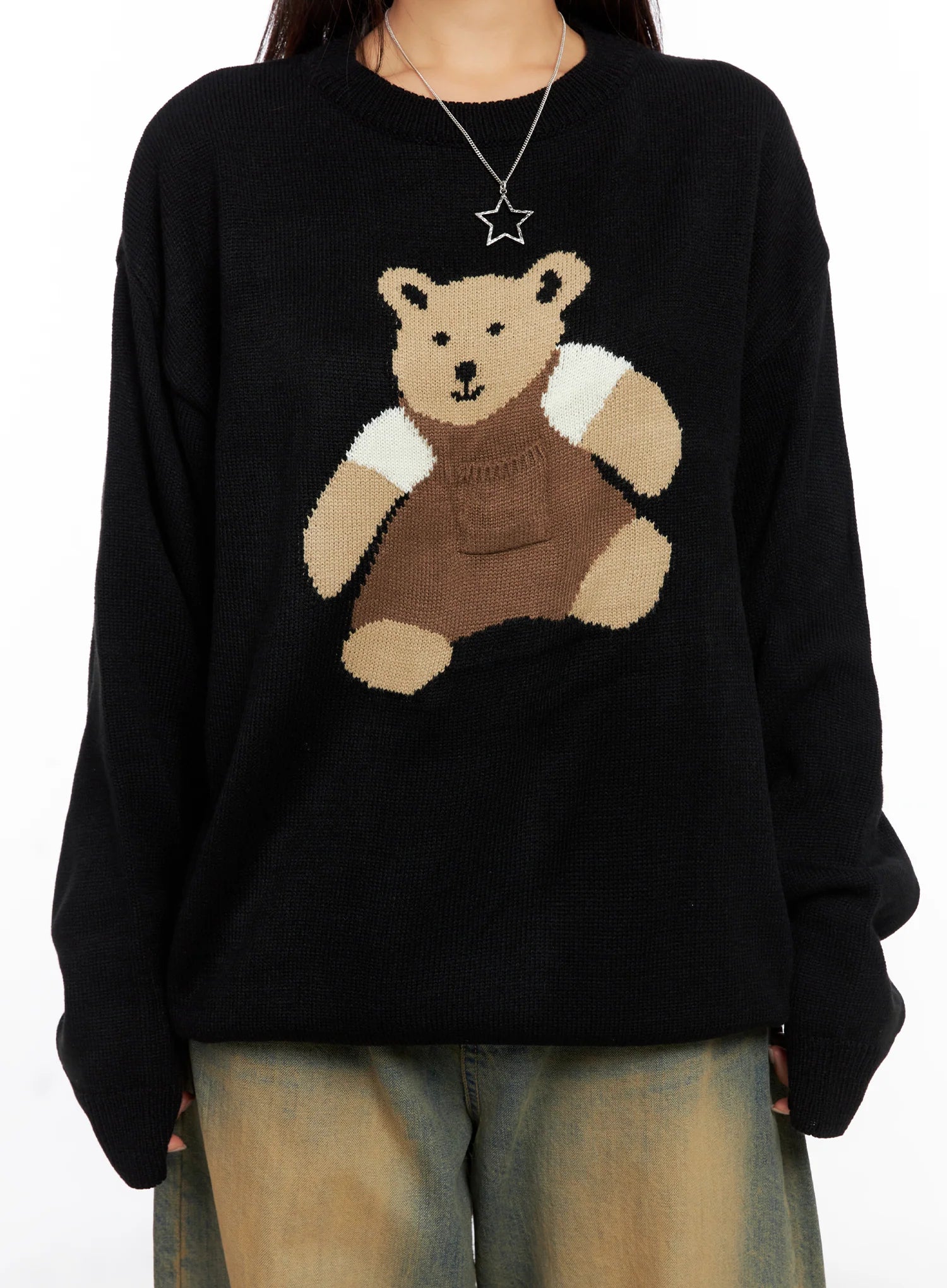 Oversized Graphic Knit Sweater CO515