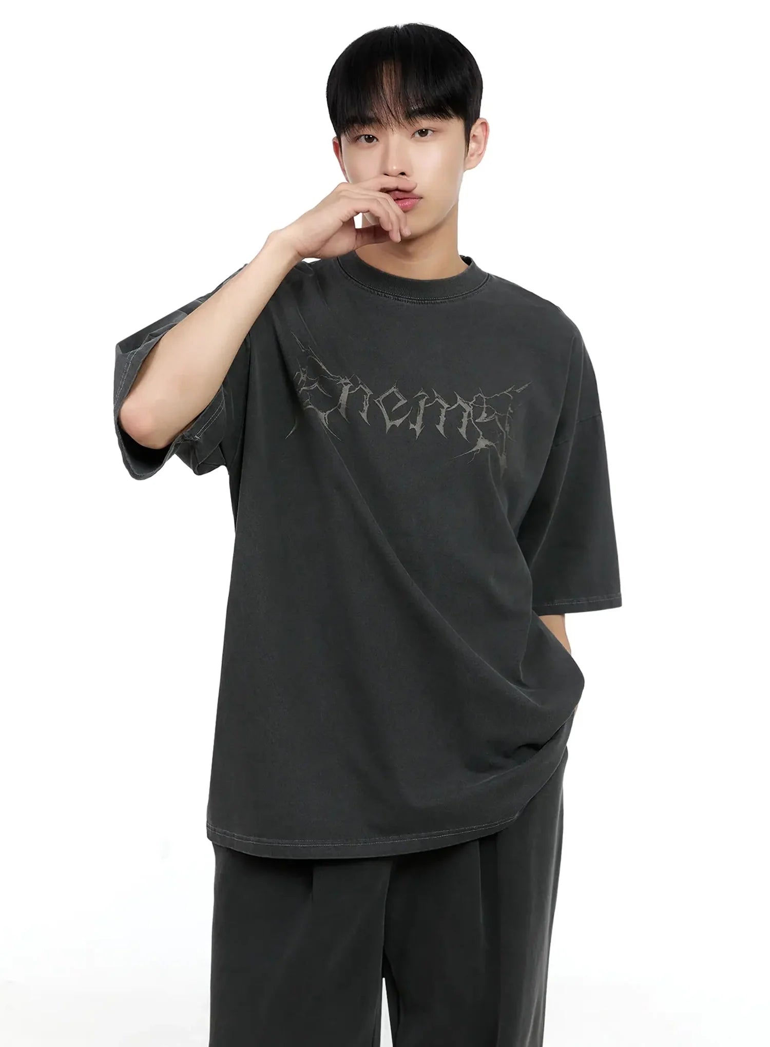 Men's Oversized Text Graphic Tee IG520