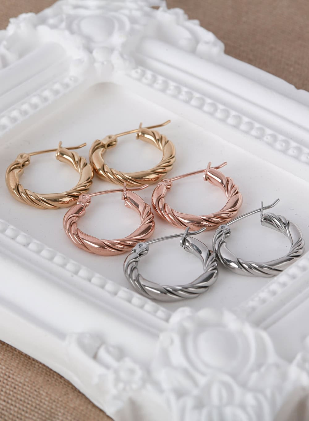 Twist Ring Earrings IL404