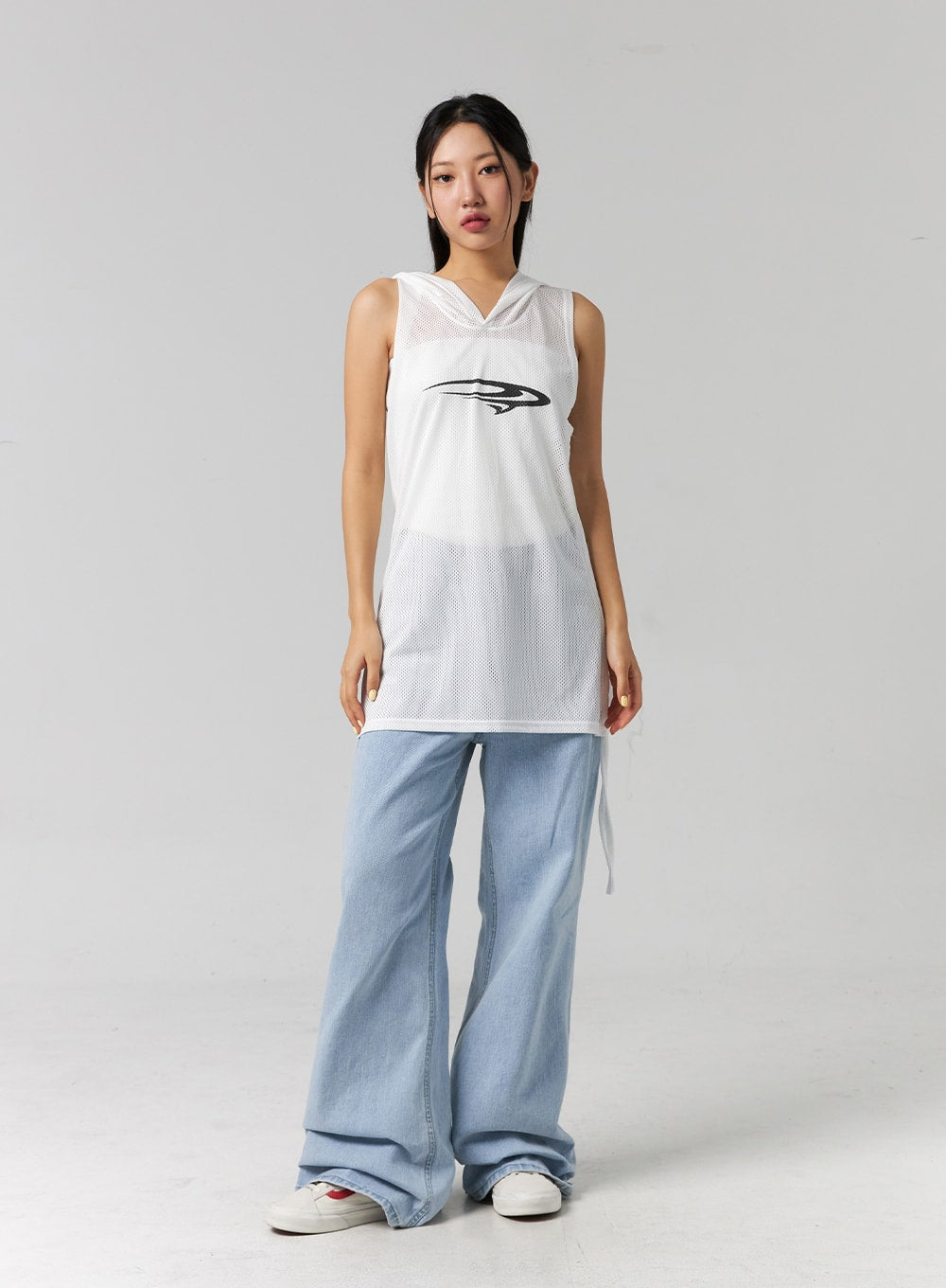 Graphic Hooded Sleeveless Top CG314