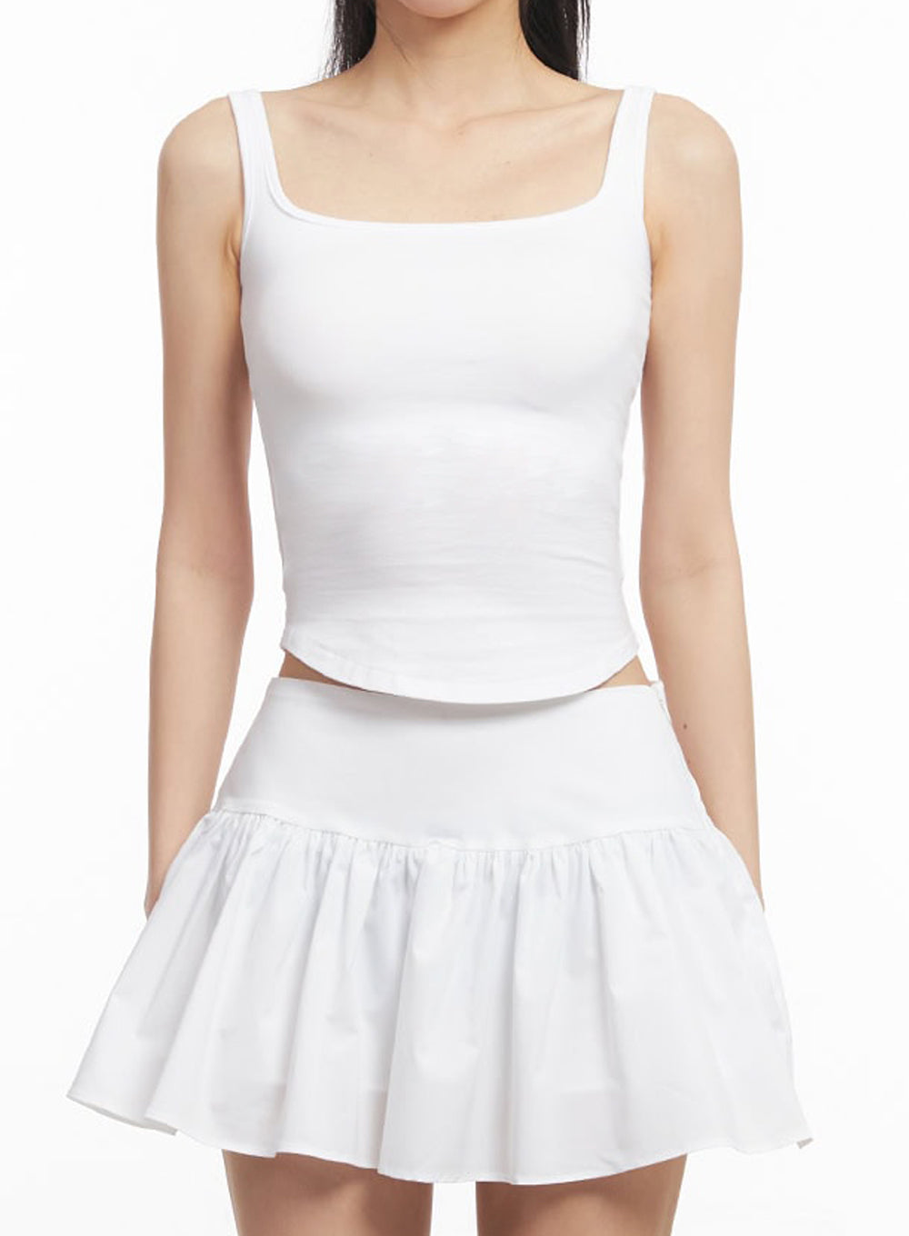 Cotton Square-Neck Tank Top IU504