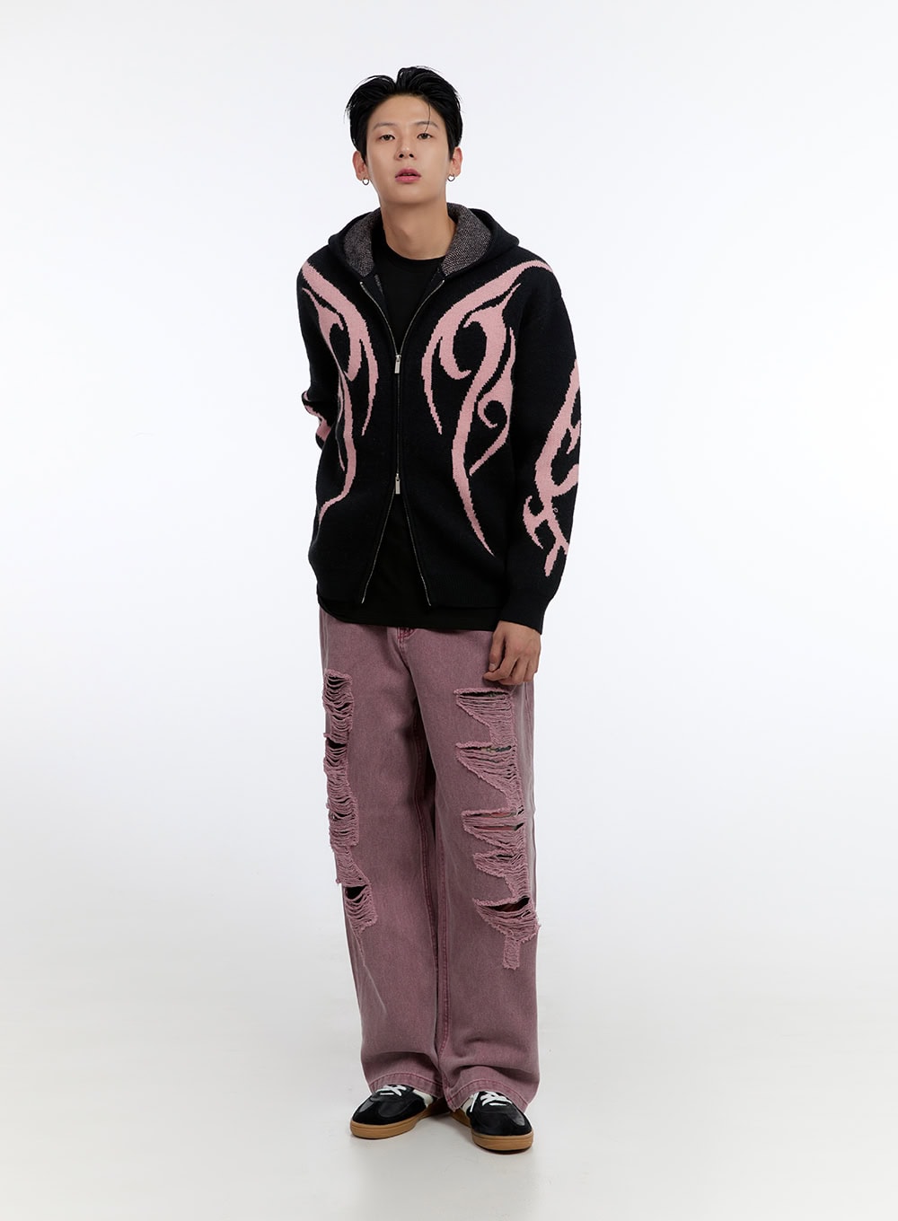 Men's Distressed Wide Leg Pants IO428