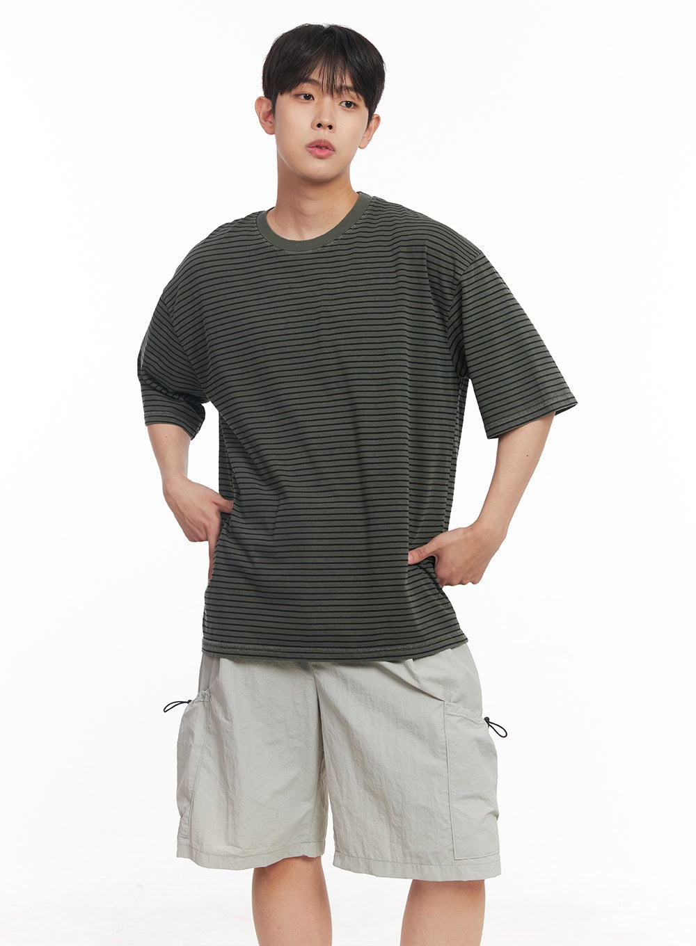 Men's Cotton Striped Round-Neck T-Shirt IY522