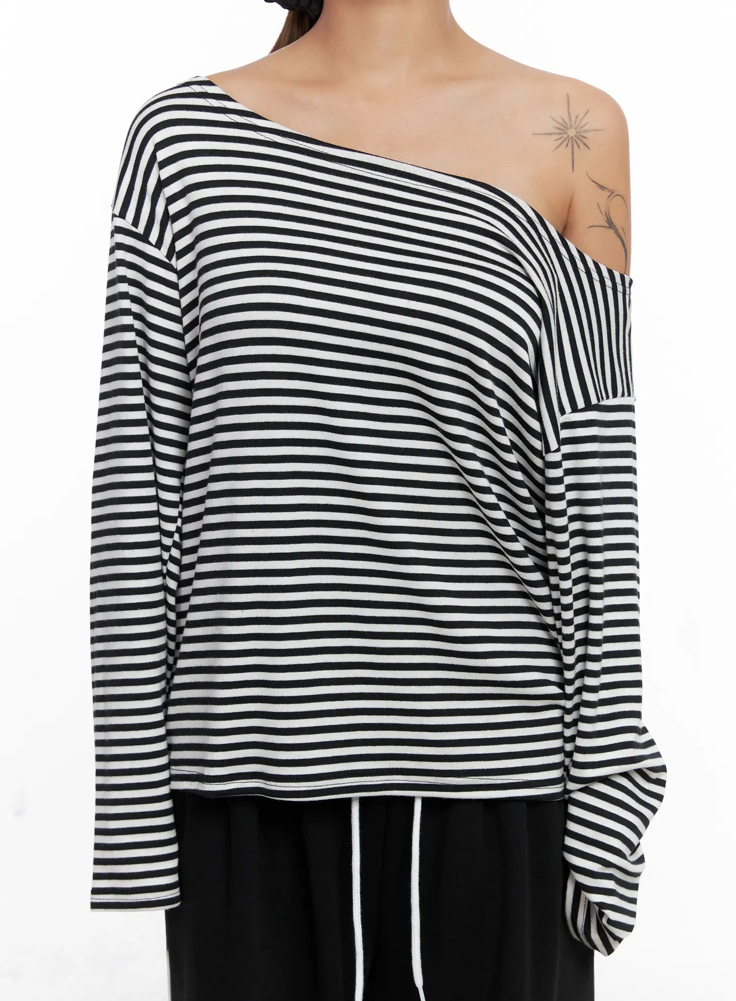 Off-Shoulder Striped Top CS524