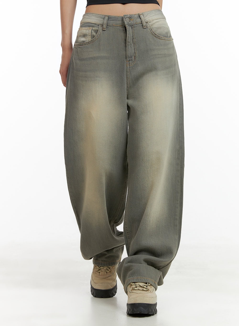 Washed Baggy Denim Jeans CU404