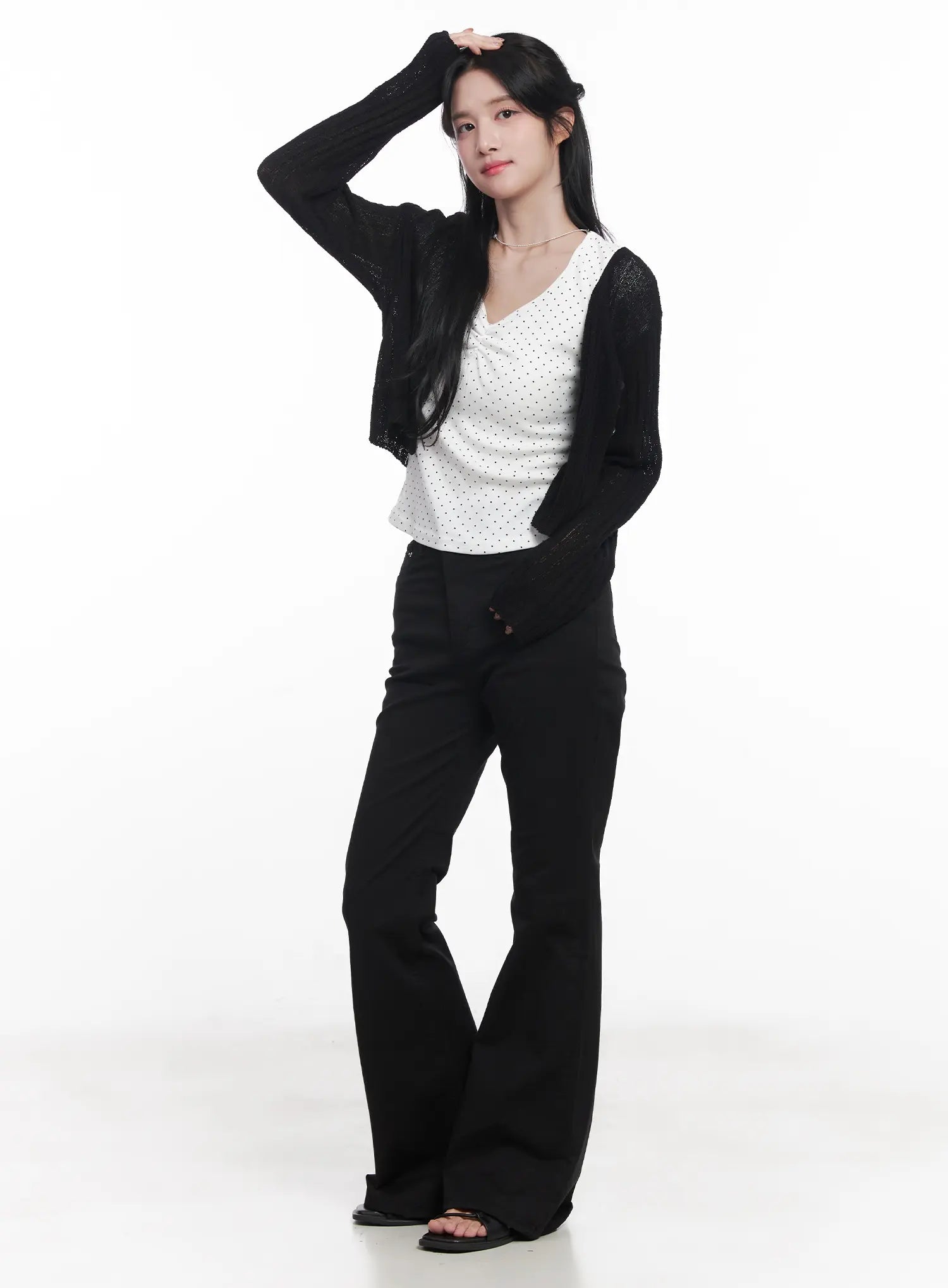 Sheer Ribbed Cardigan CU525