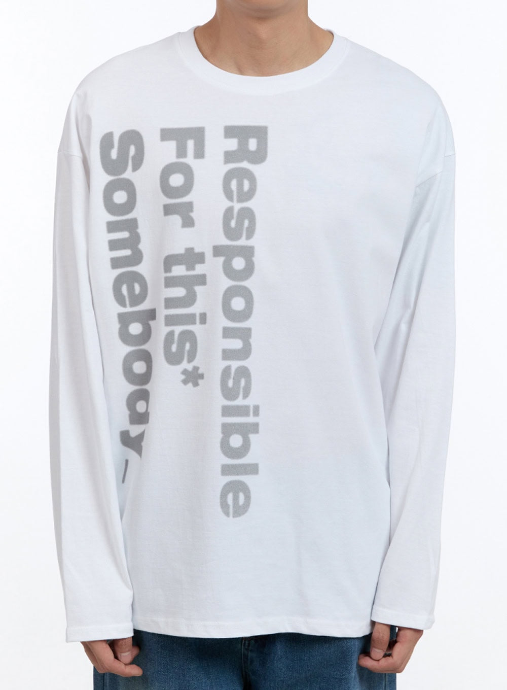 Men's Round Neck Lettering Long Sleeve IG428