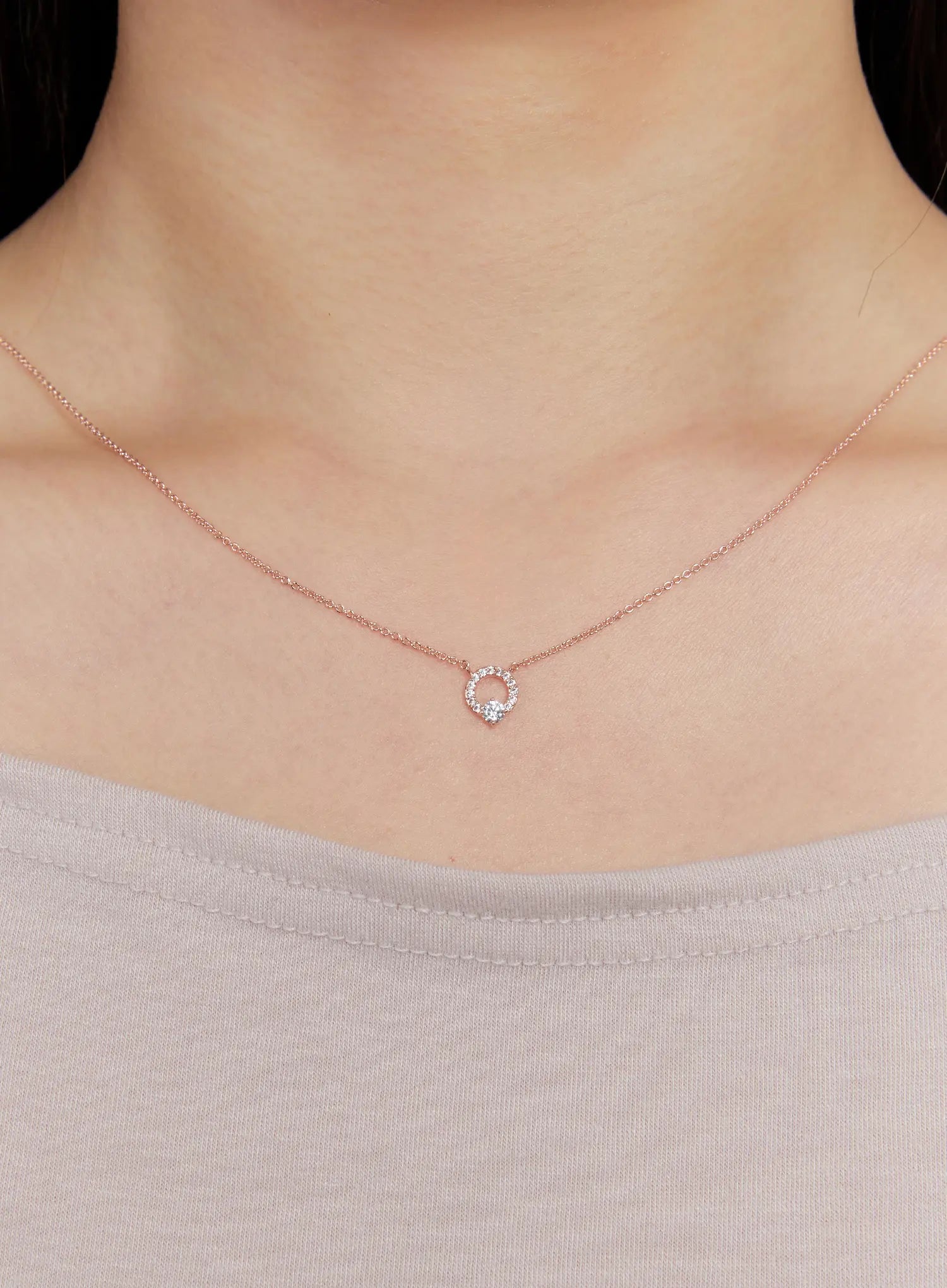 Petite Ring Cubic Necklace IS517
