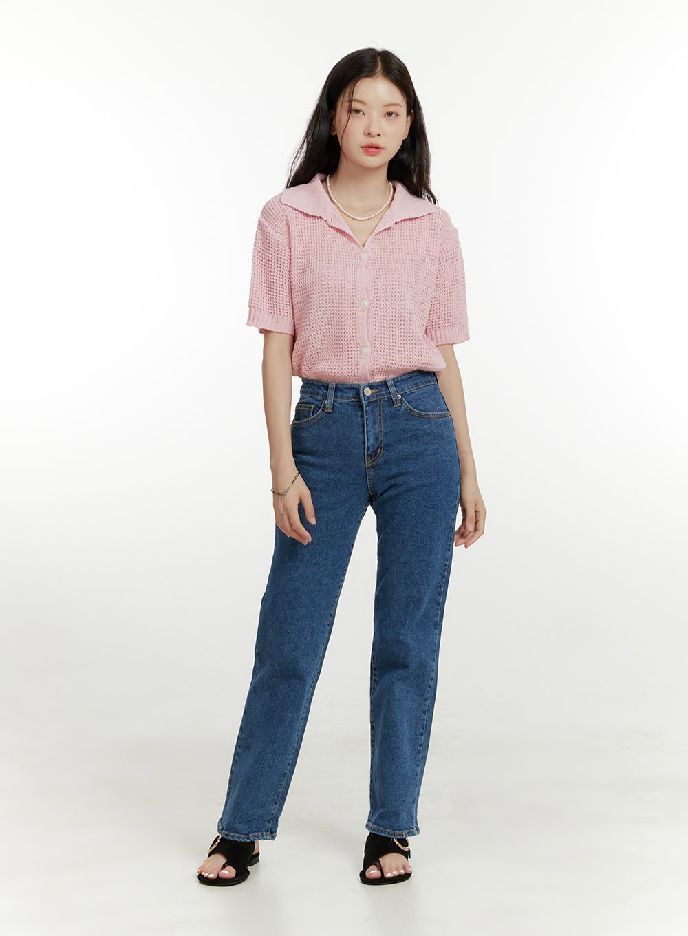 Classic Straight Leg Denim Jeans OU419