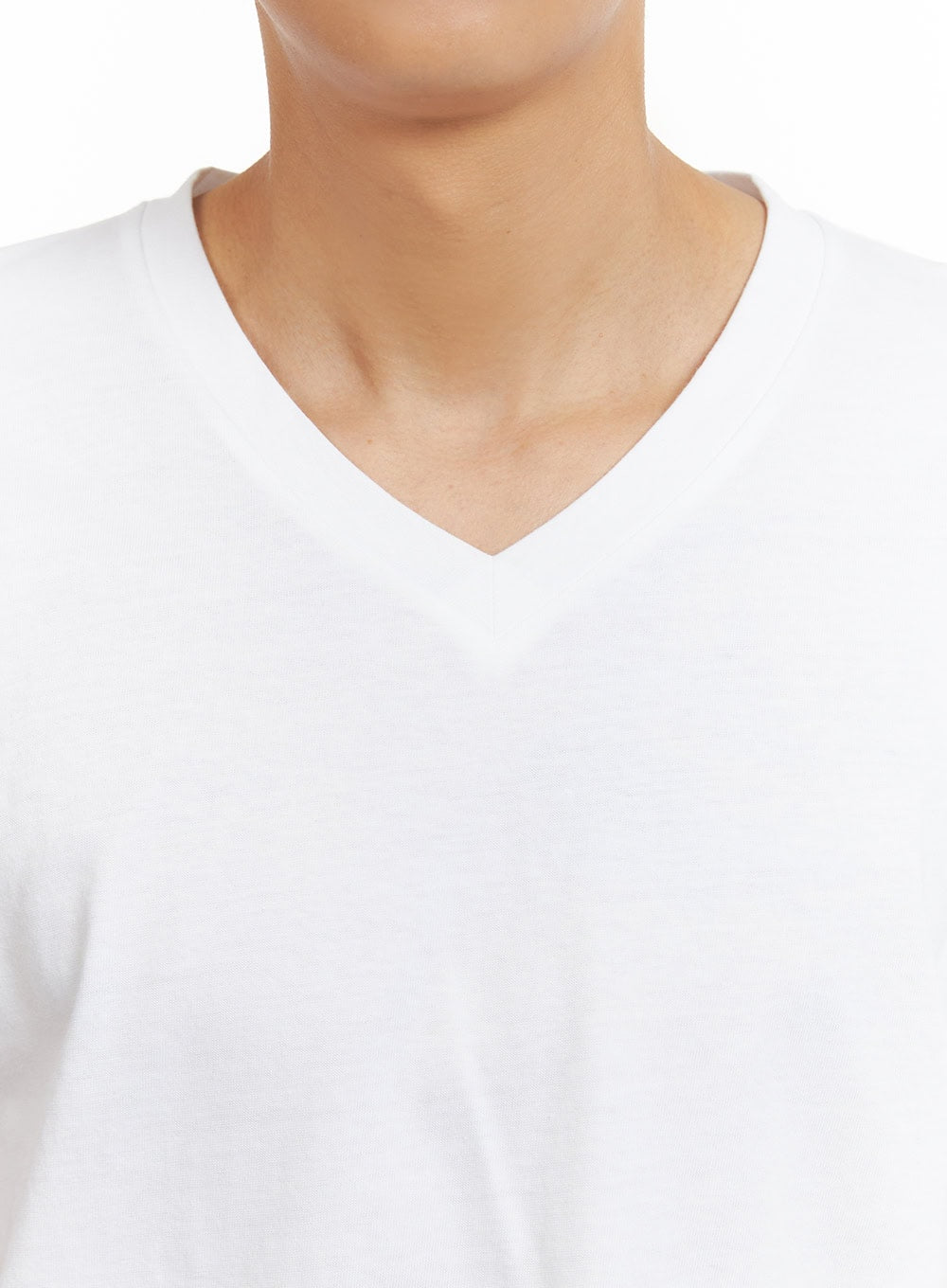 Men's Basic V-Neck T-Shirt (White) IY424