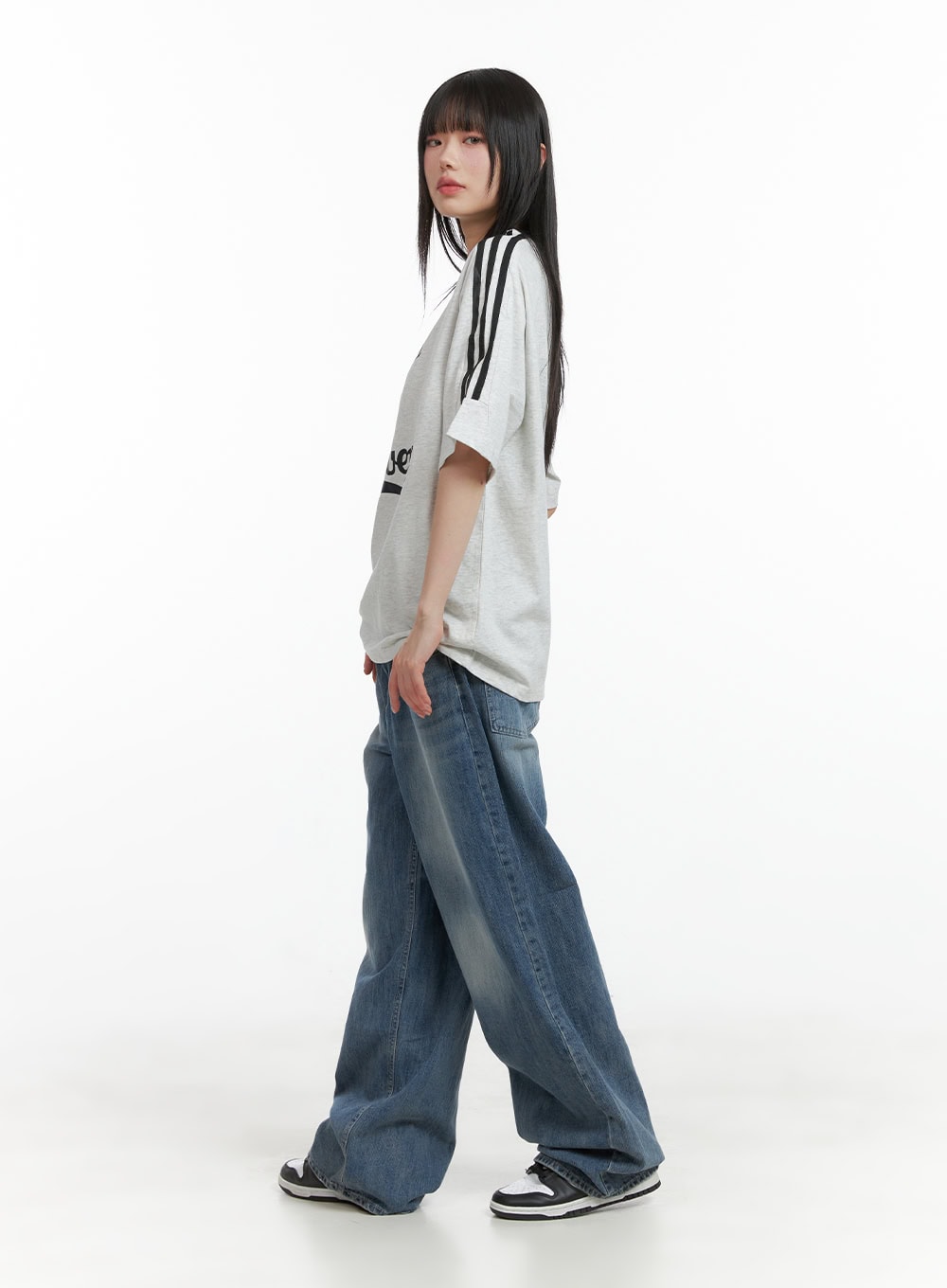 Washed Loose Fit Baggy Jeans CL402