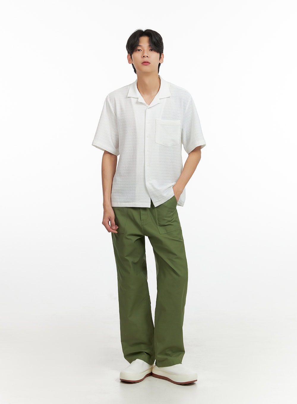 Men's Solid Cotton Pants IY431