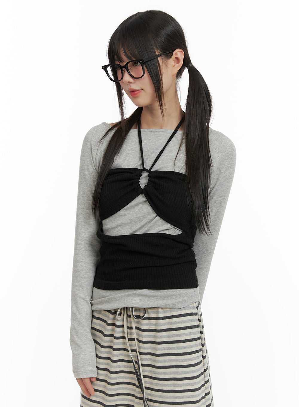 Cut Out Halter Top CA418