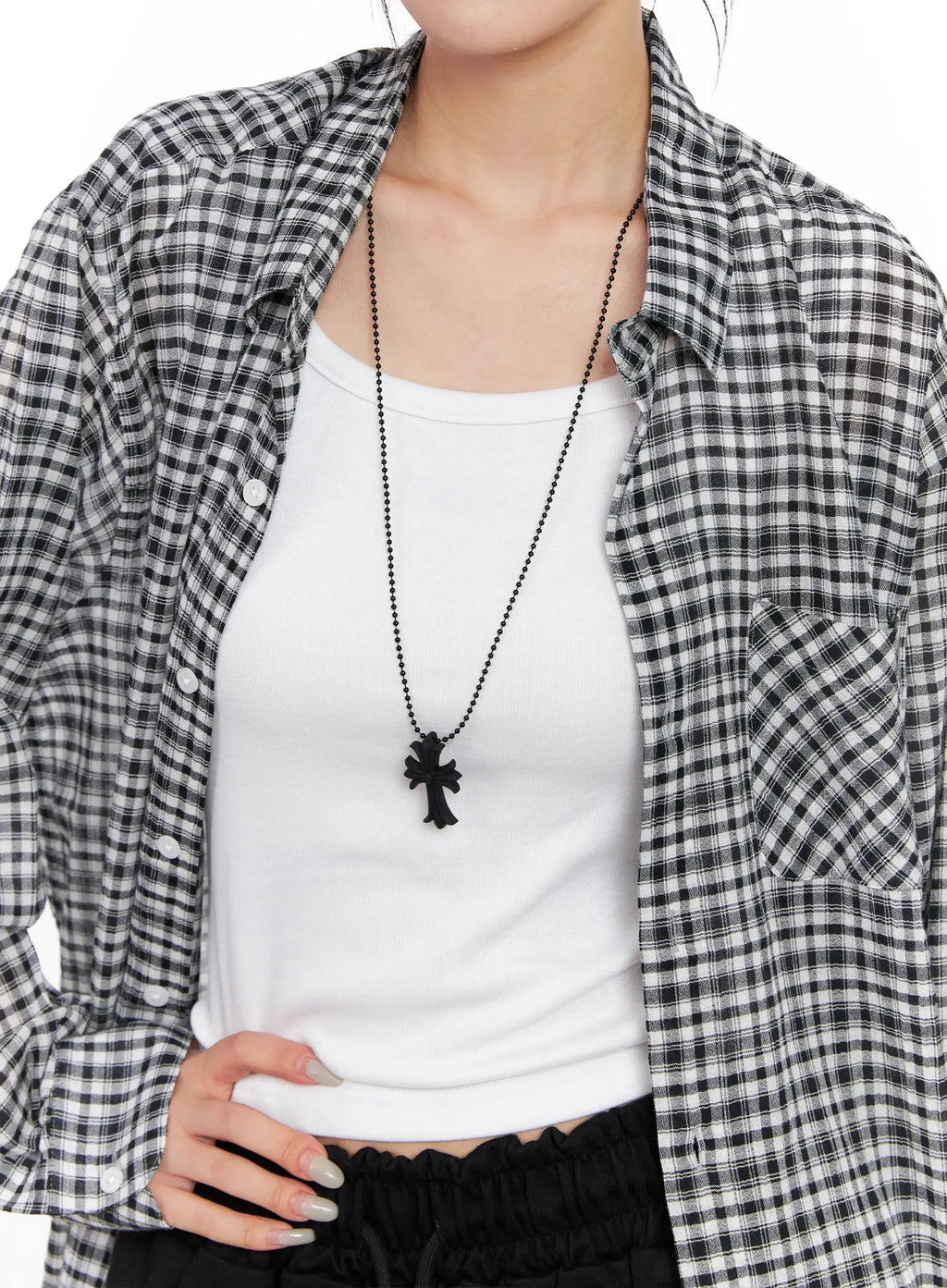 Black Cross Pendant Necklace CL528