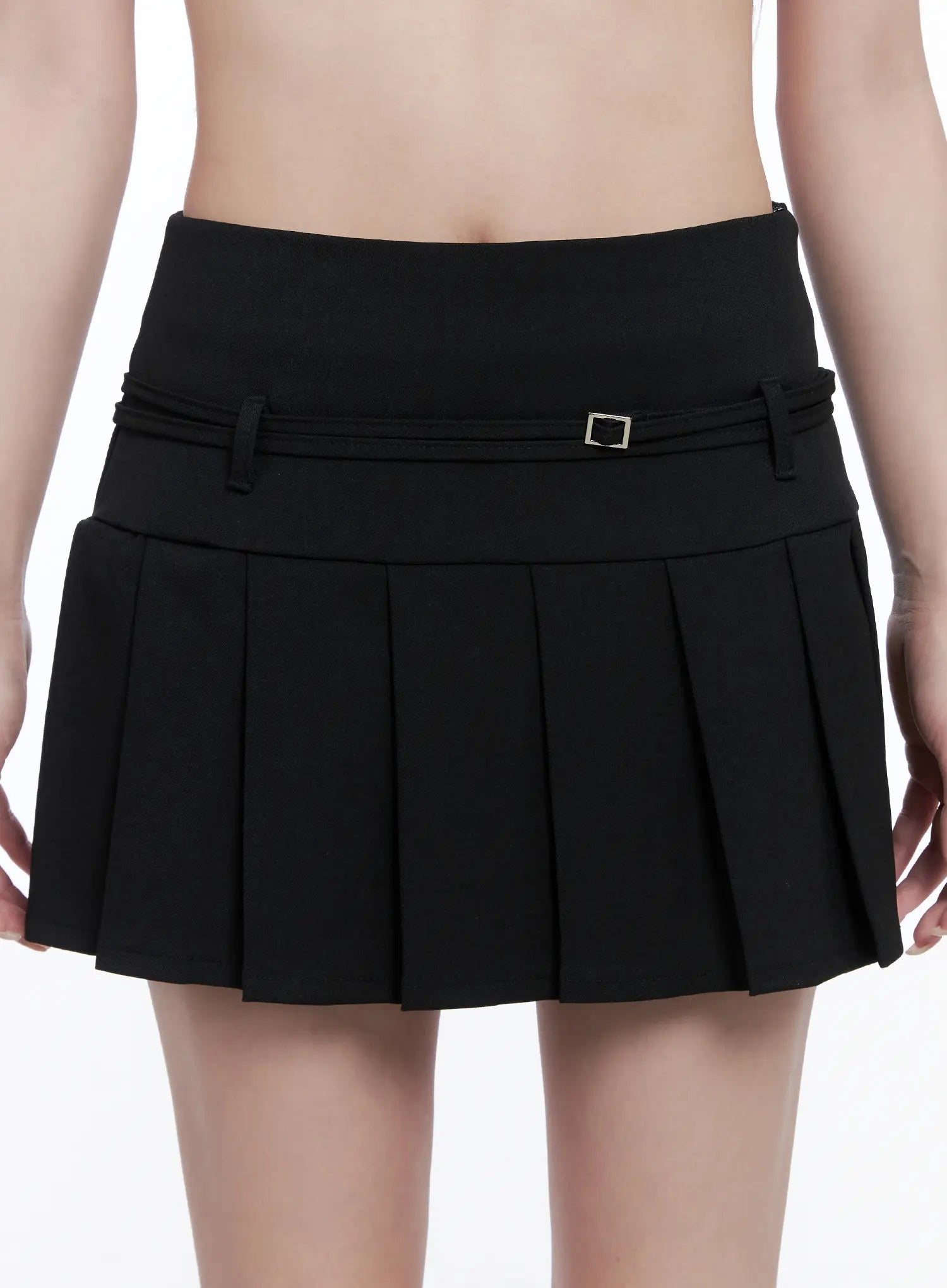 Pleated Mini Skirt with Belt Detail CG529