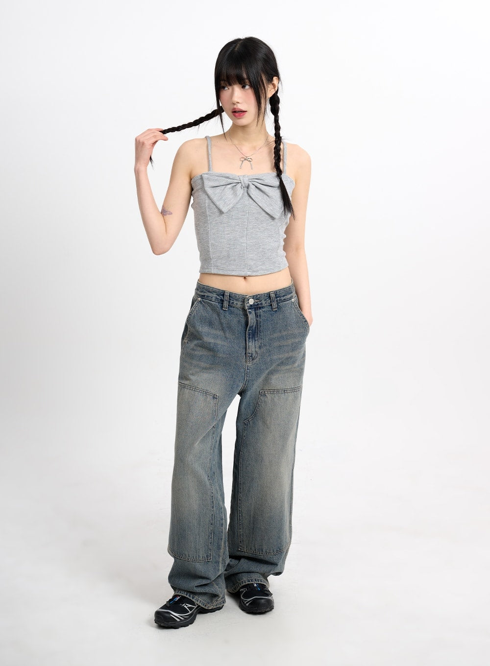 Ribbon Square Neck Cami Top CM415