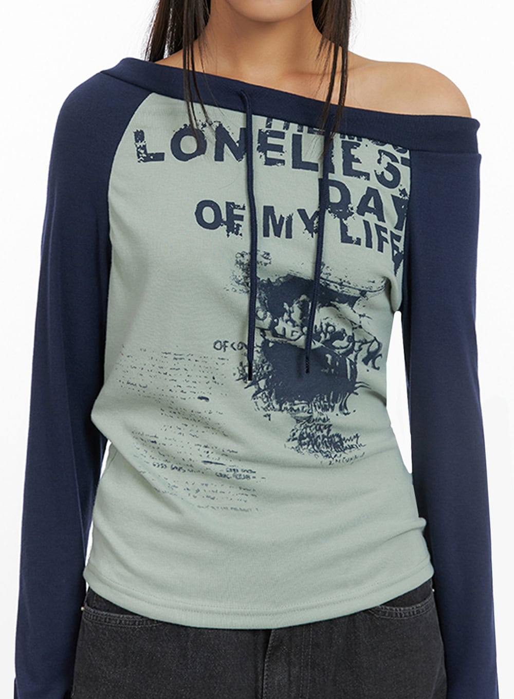 One-Shoulder Raglan Long Sleeve  IS427