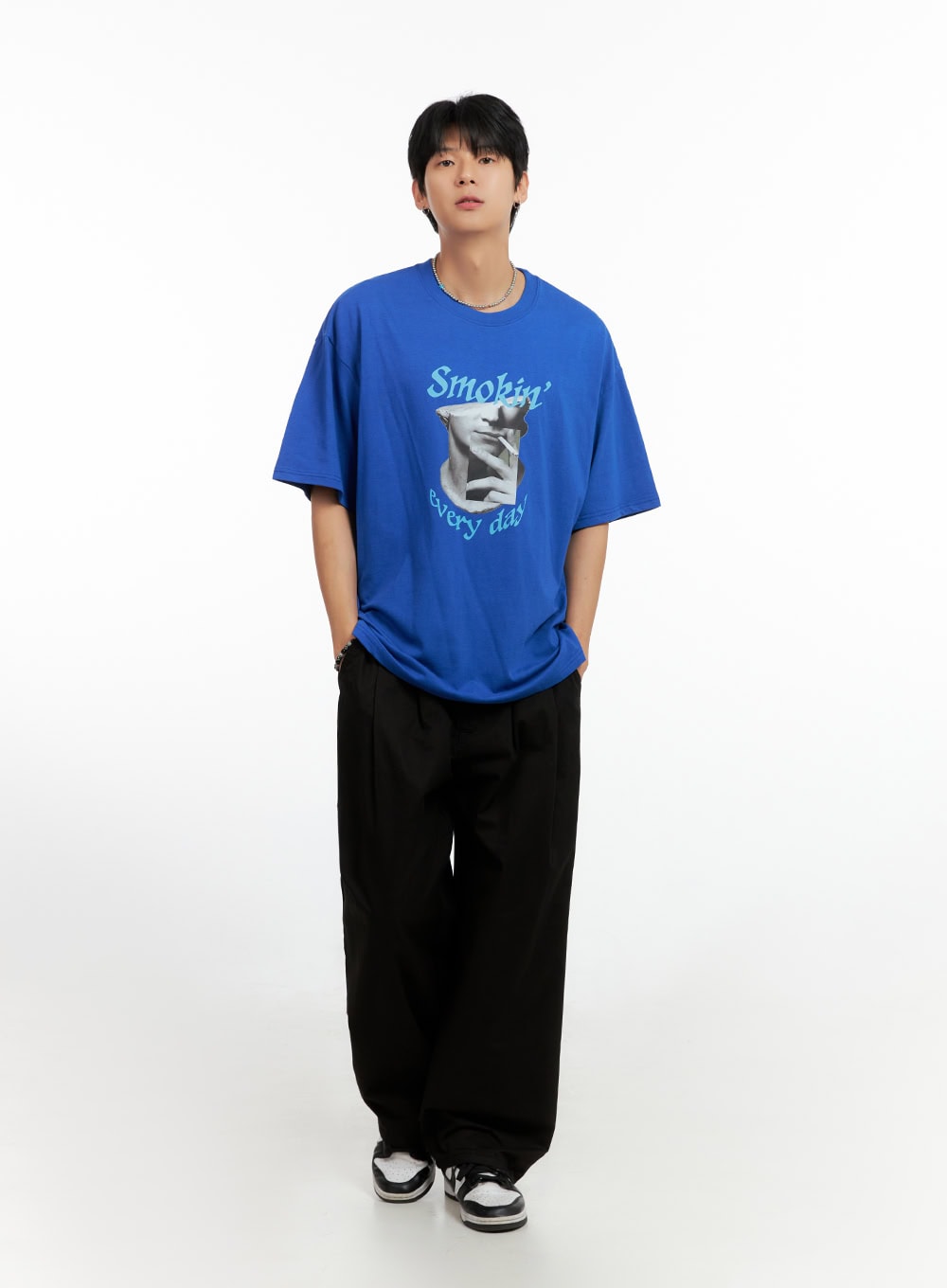 Men's Pintuck Wide Fit Cotton Pants IG402