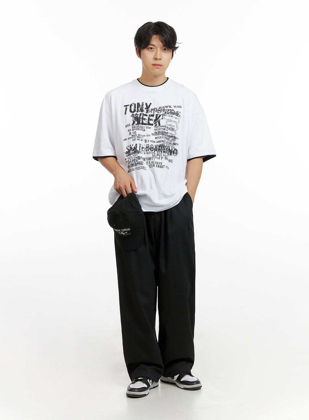 Men's Double Layer Graphic T-Shirt IG409