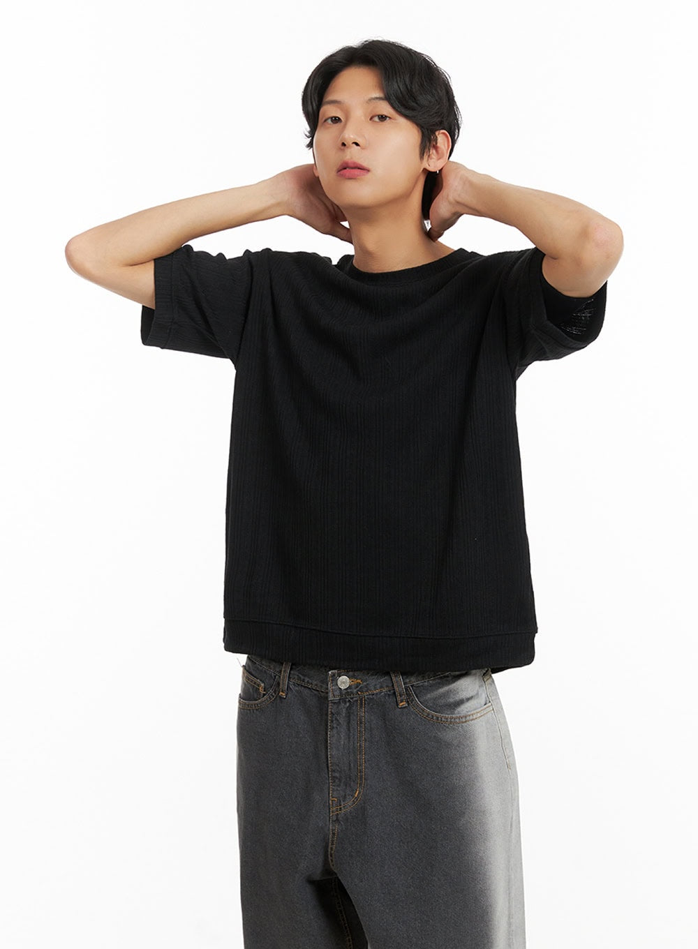 Men's Breezy Stripe T-Shirt (Black) IY416