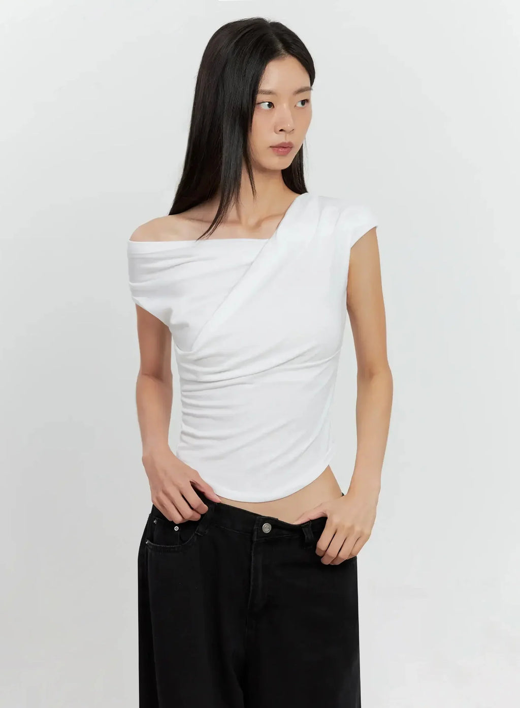 Off-Shoulder Draped Top IL528
