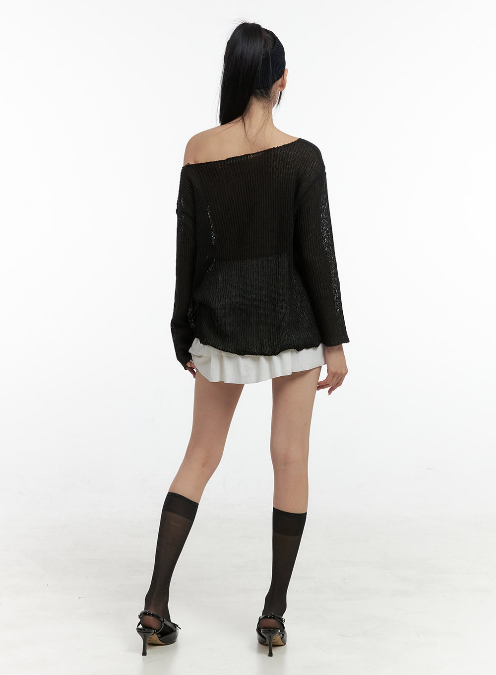 Printed Off-Shoulder Knit Top OS409