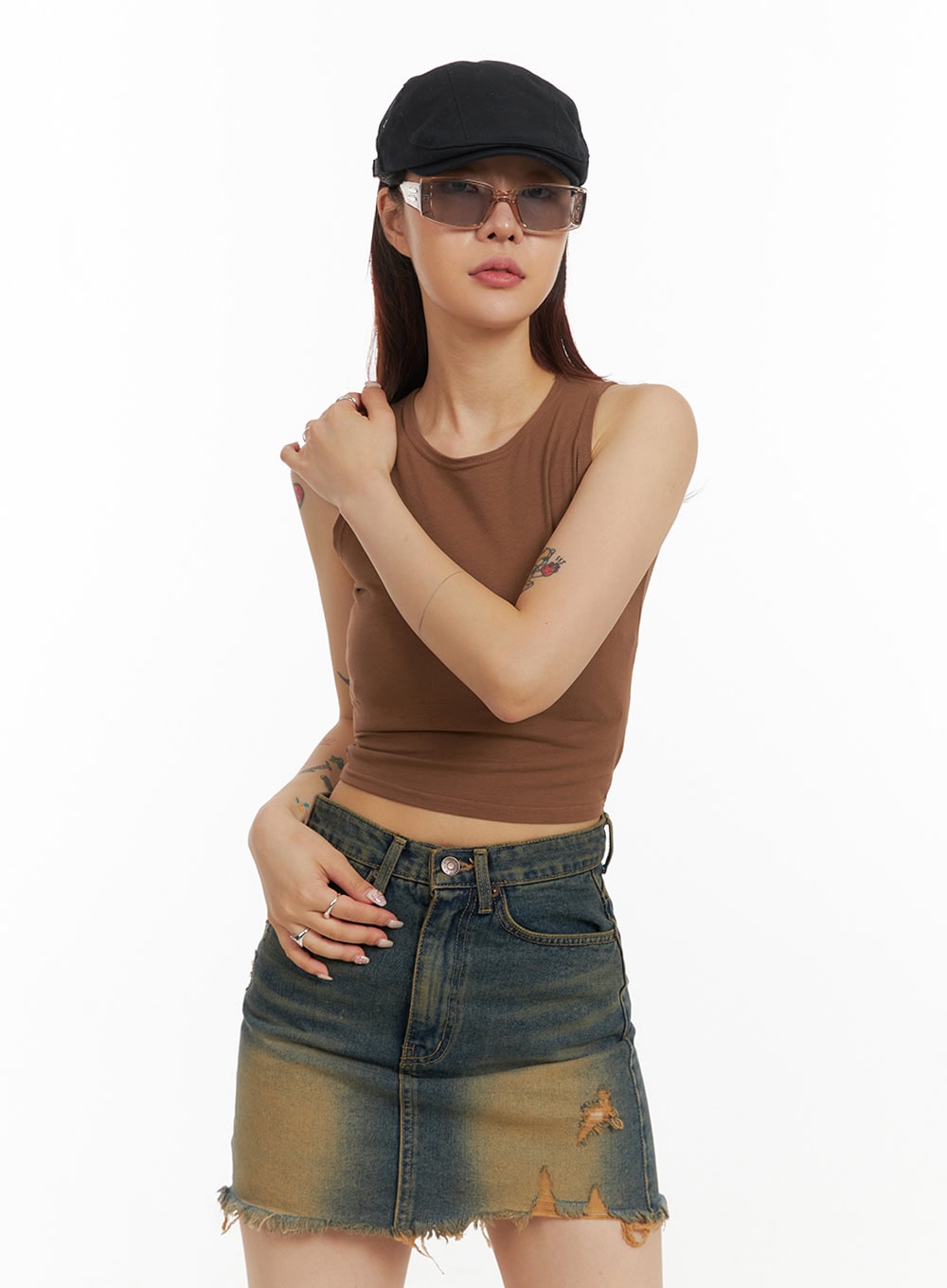 Basic Sleeveless Crop Top IY410