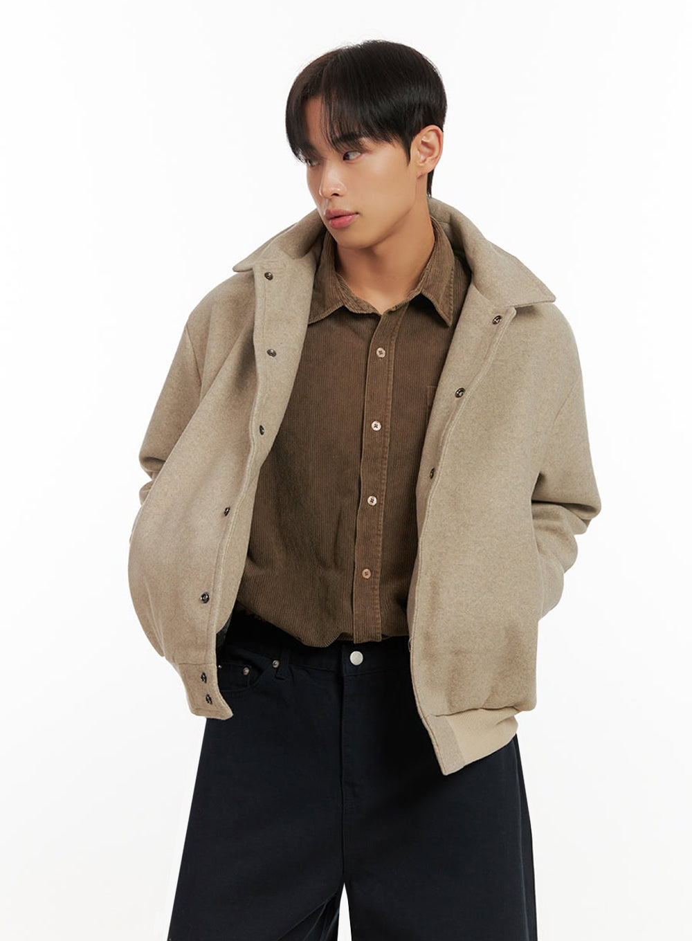 Men's Solid Collar Wool Jumper ID413