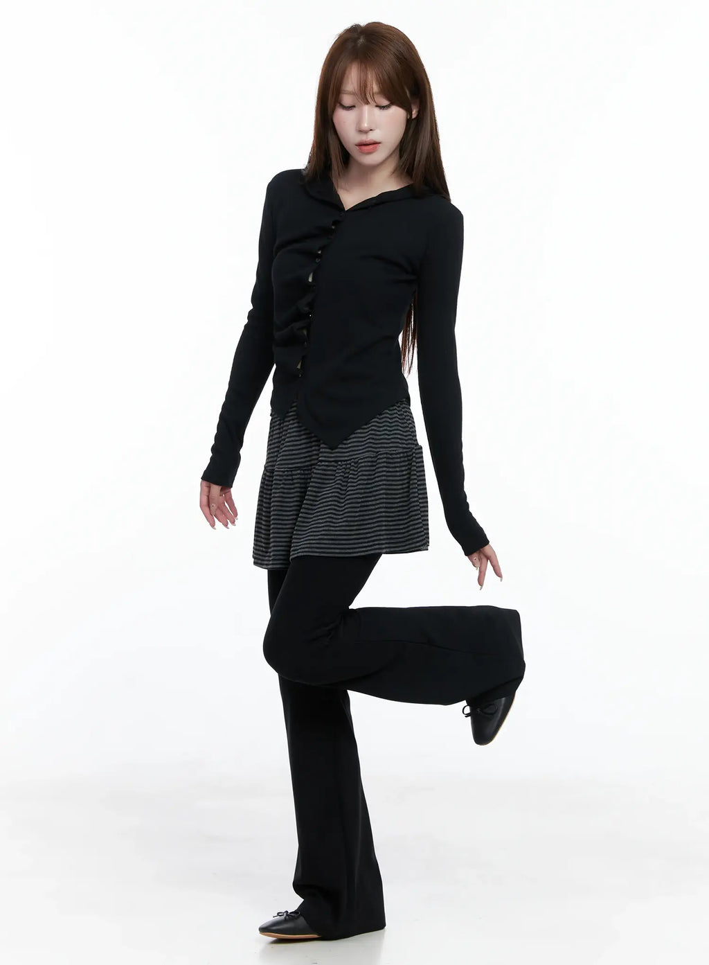 Twisted Button-Up Hooded Cardigan CS501