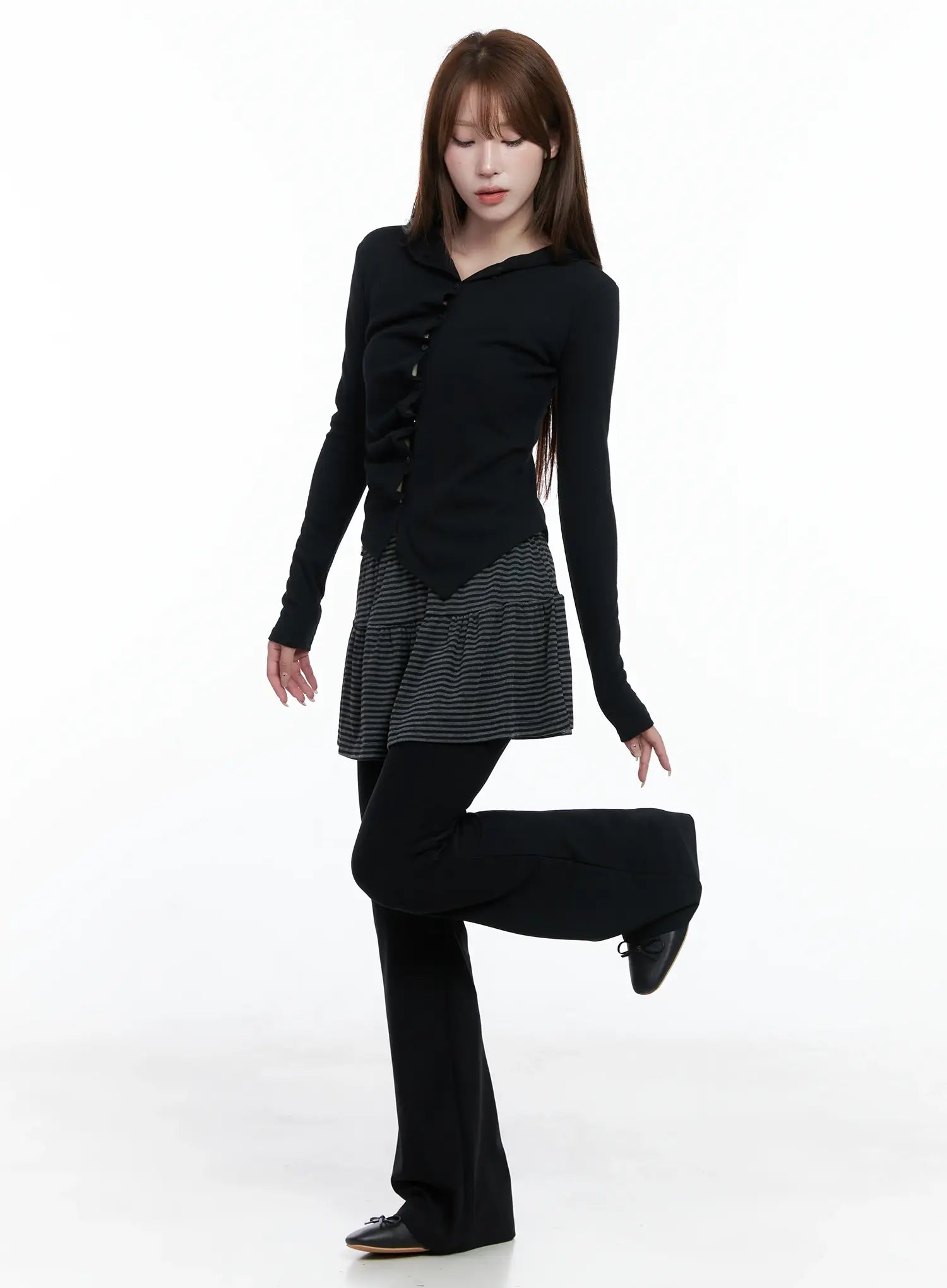 Twisted Button-Up Hooded Cardigan CS501