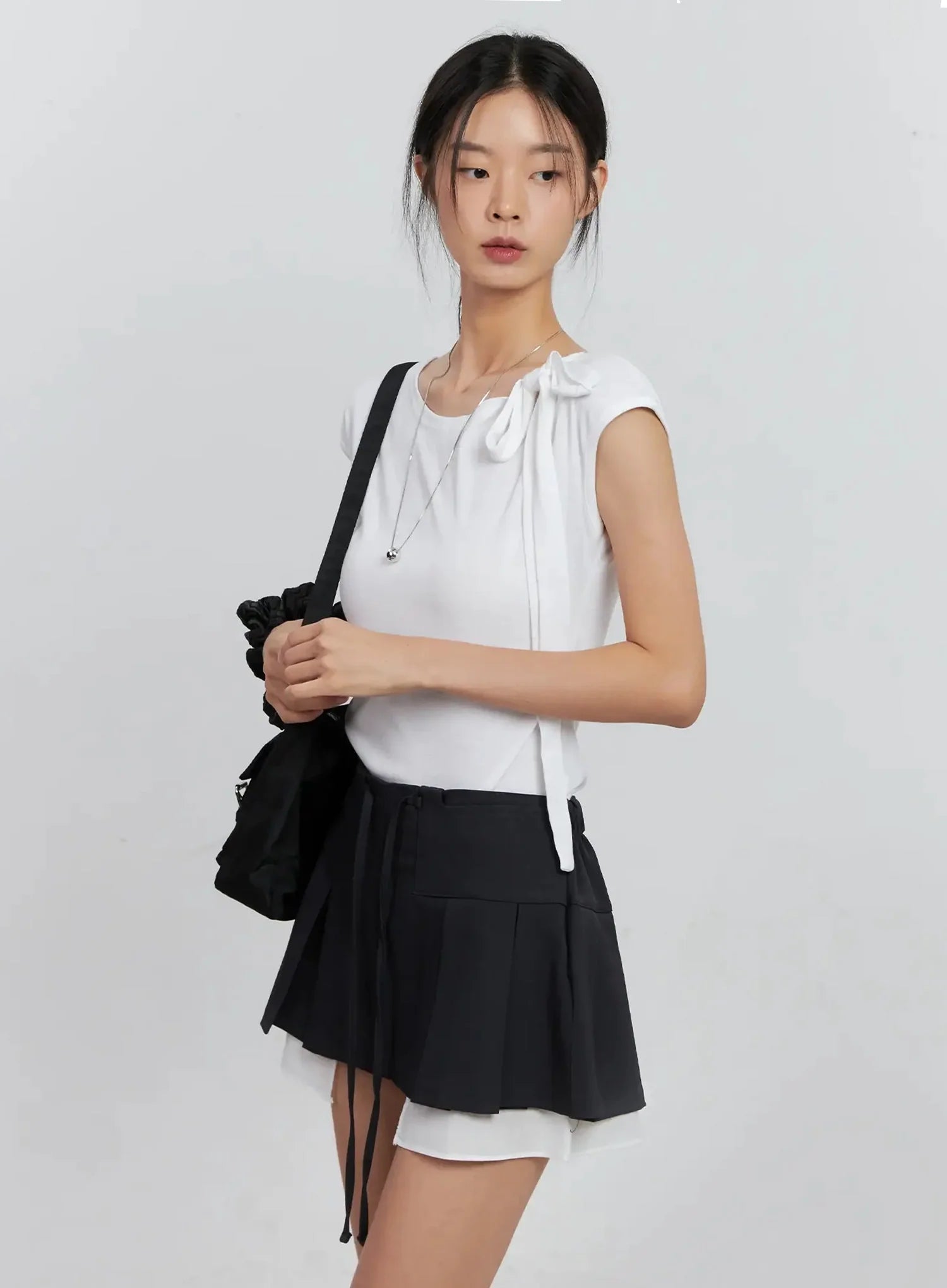 Cap Sleeve Bow Tie Top IS516