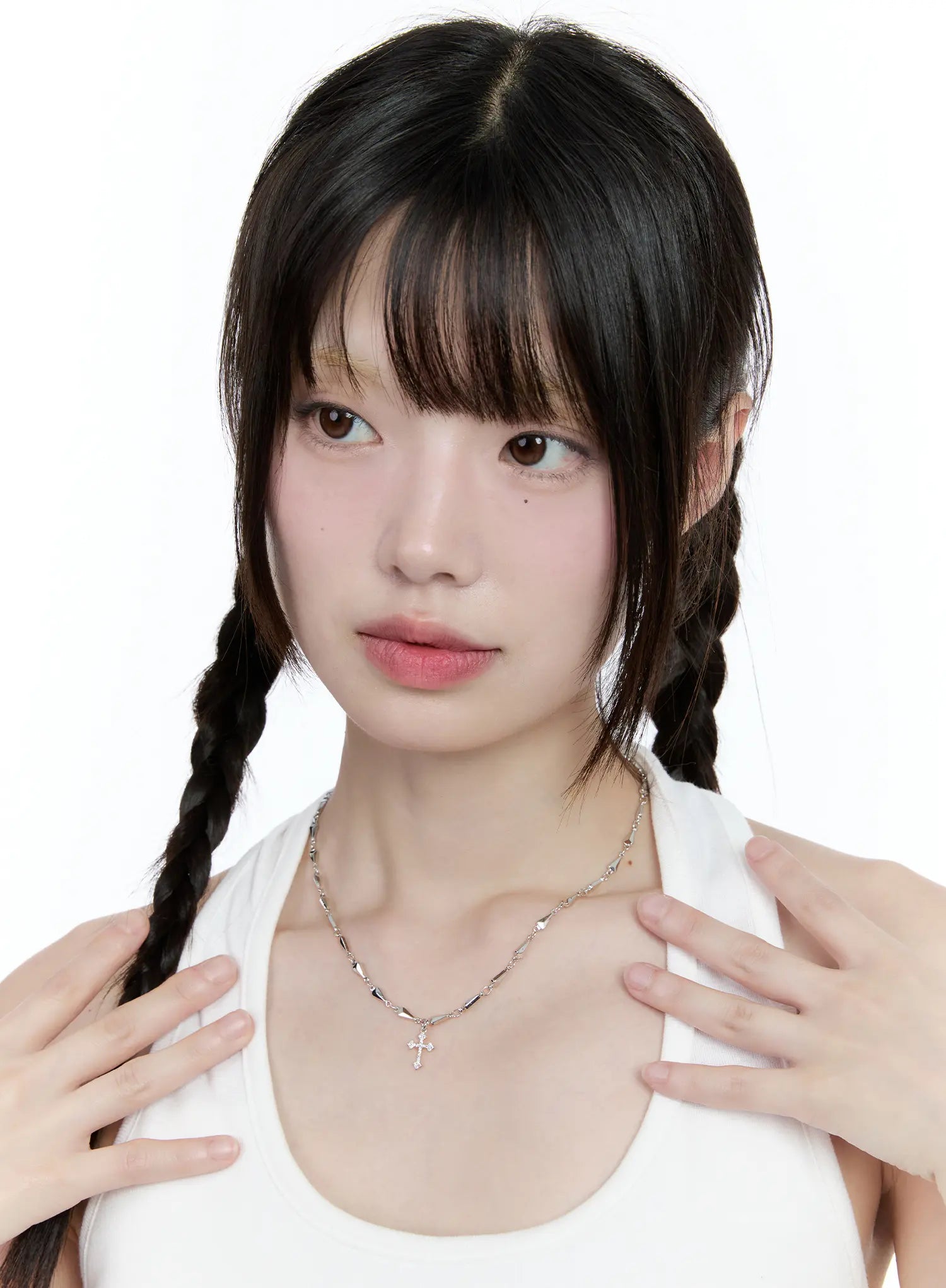 Triangle Chain Cross Pendant Necklace CG511