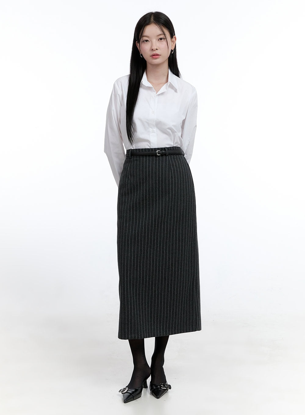 Maxi Stripe-Print Skirt OO429