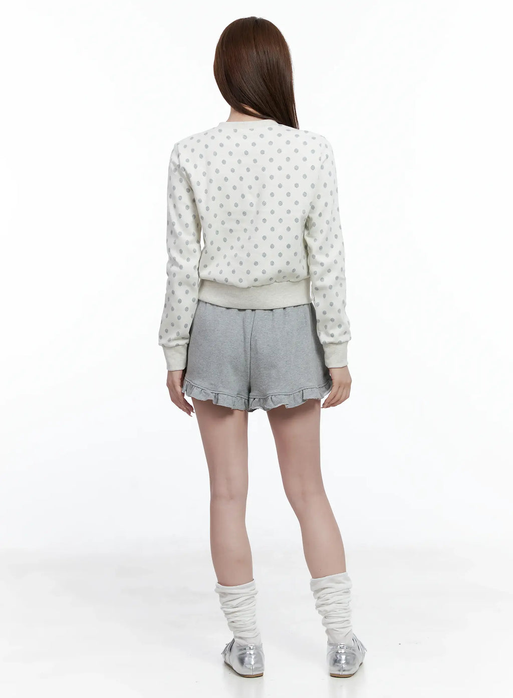 Ruffle Hem Sweat Shorts CS501