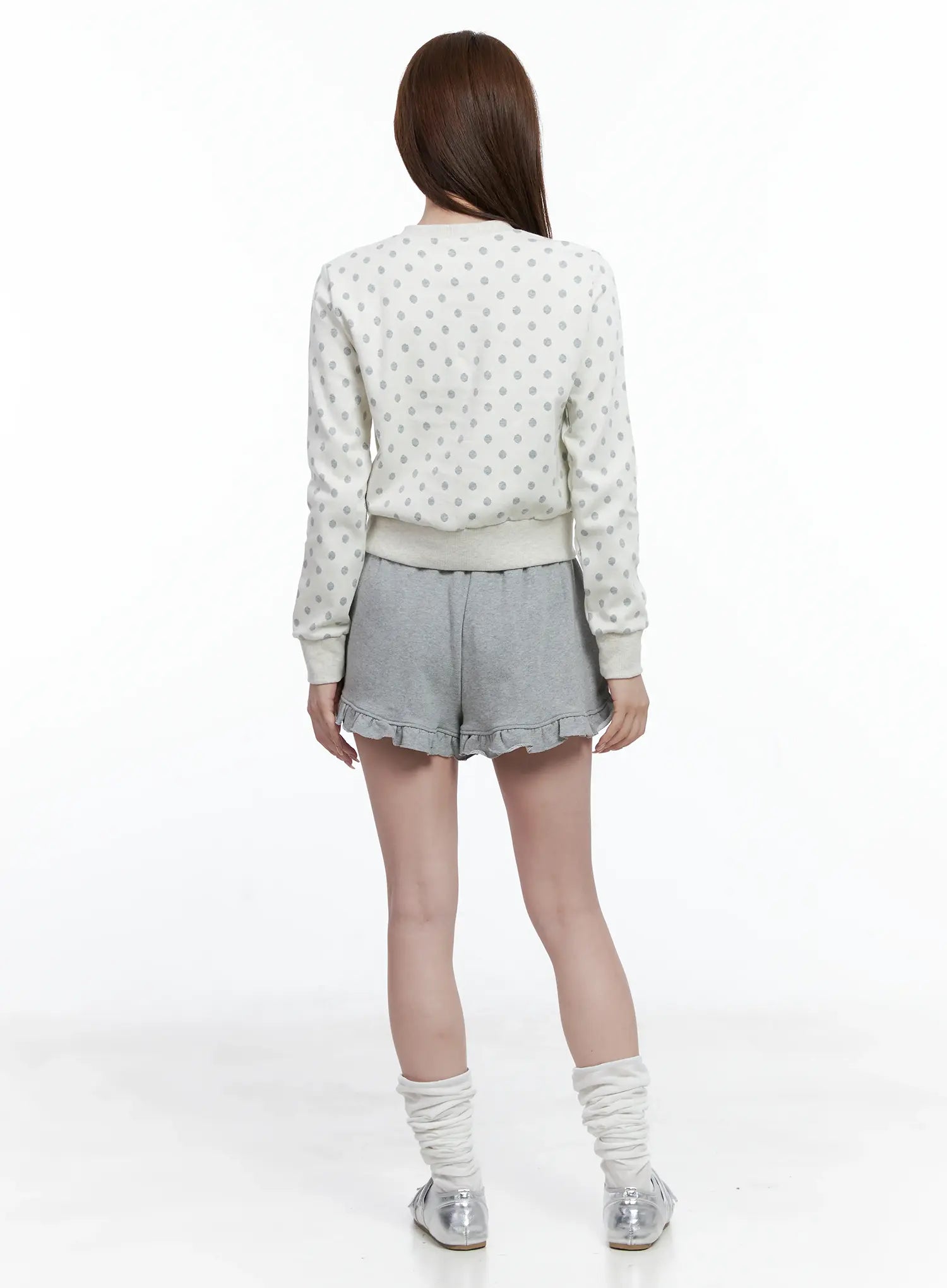 Ruffle Hem Sweat Shorts CS501